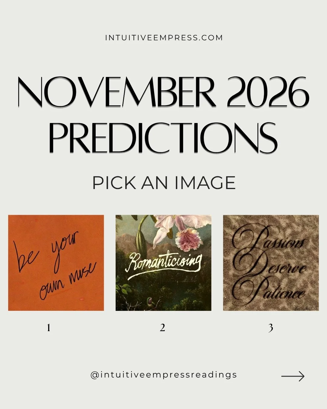 can&rsquo;t believe it&rsquo;s almost November babes, what an insanely speedy year?!! 🐈🌪️❣️🕰️ pick an image for your month ahead predictions. love you all! thanks for being here. 

&bull;

If my insights are resonating feel free to purchase your o