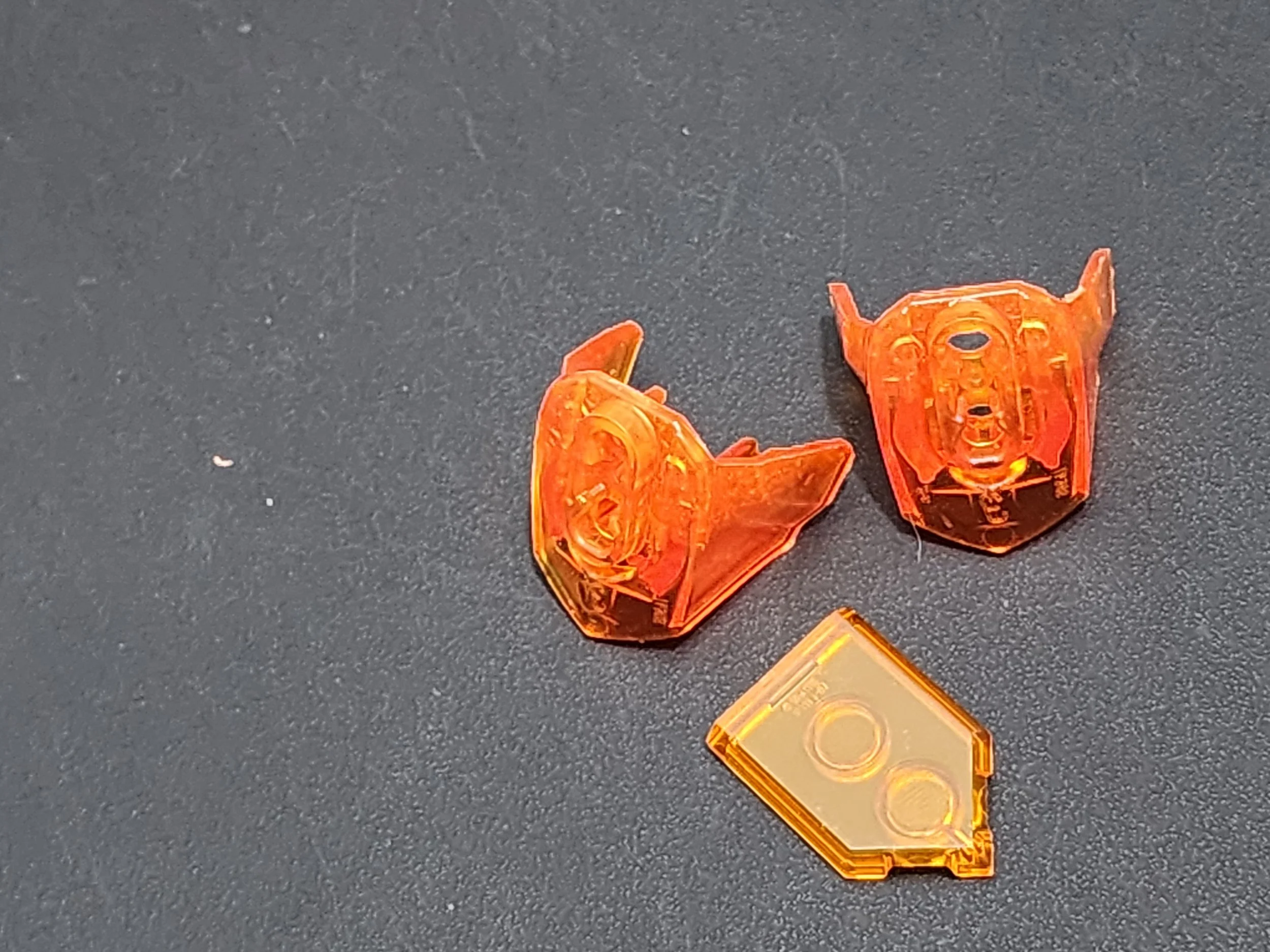 no 3 shell transparent orange and transparent yellow