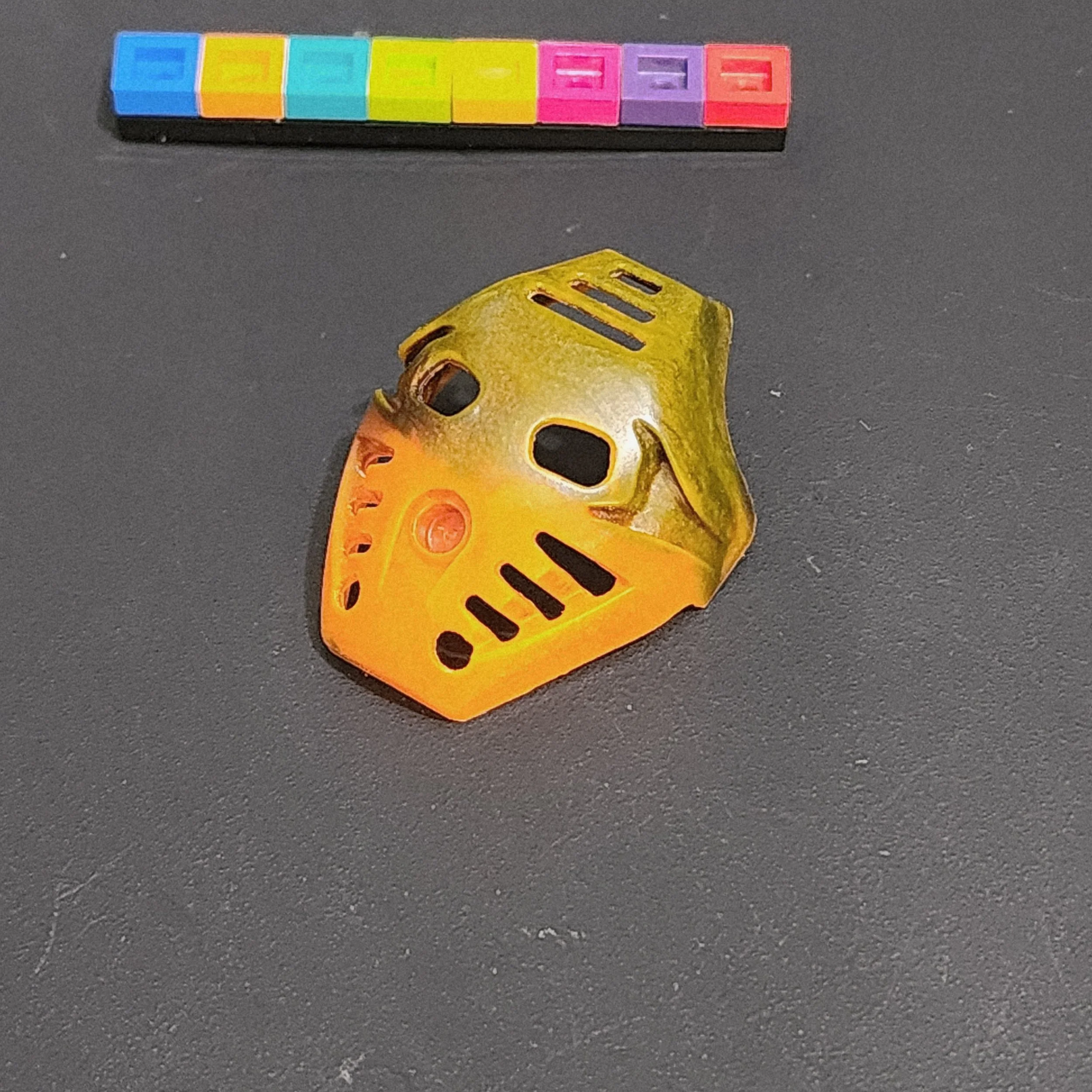 Milky transparent neon orange and metallic pakari