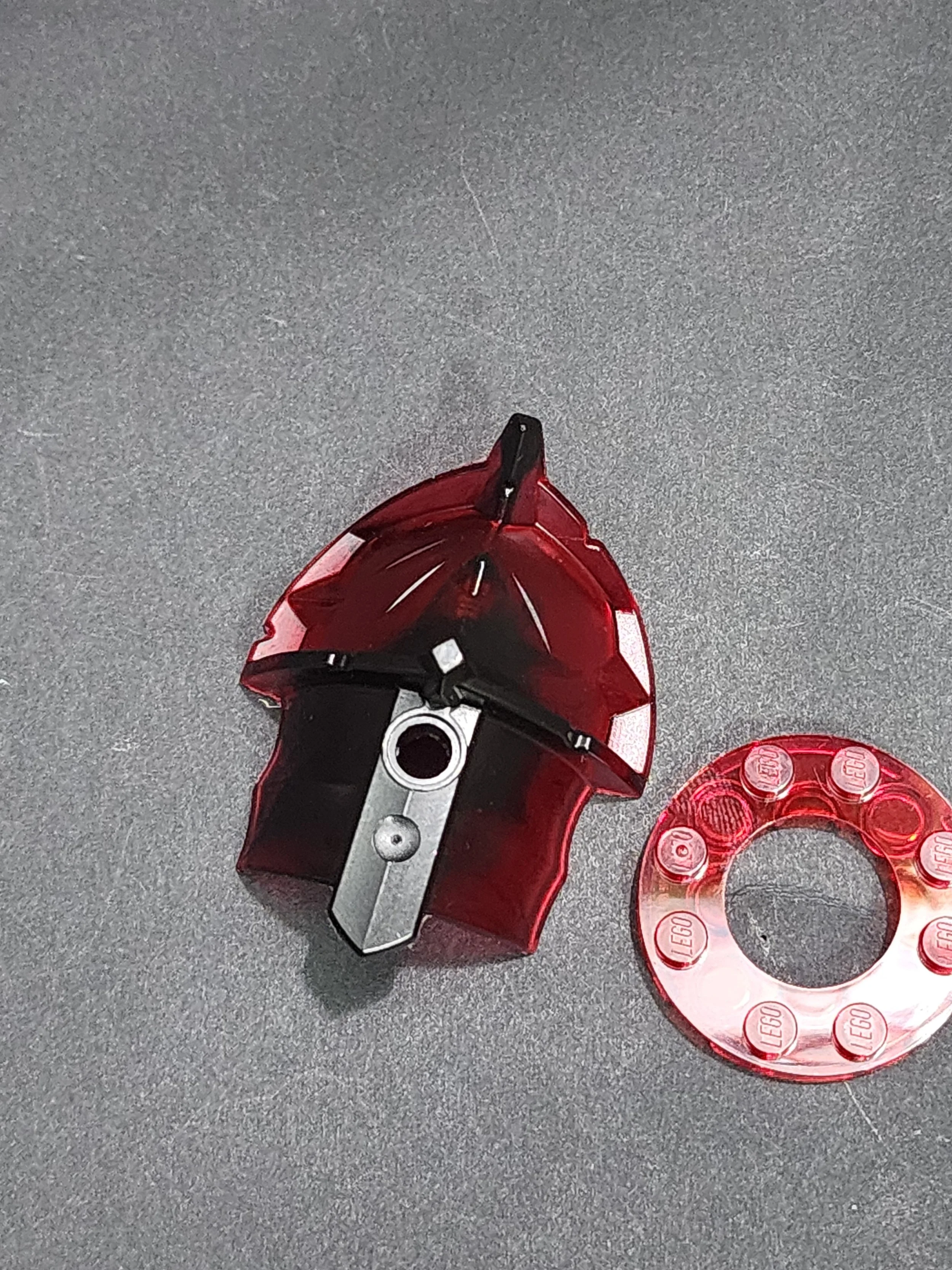 red and black spiked shoulder armor