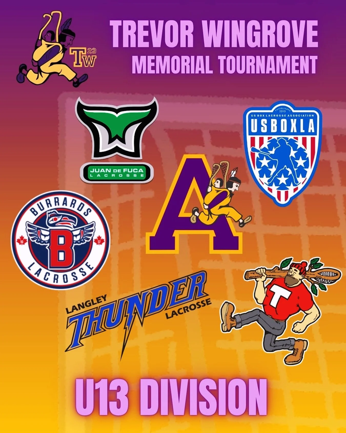 Big goals, big hits 🥍🔥

Introducing the U13 Boys Division teams for the 2026 Trevor Wingrove Memorial Tournament starting May 28.