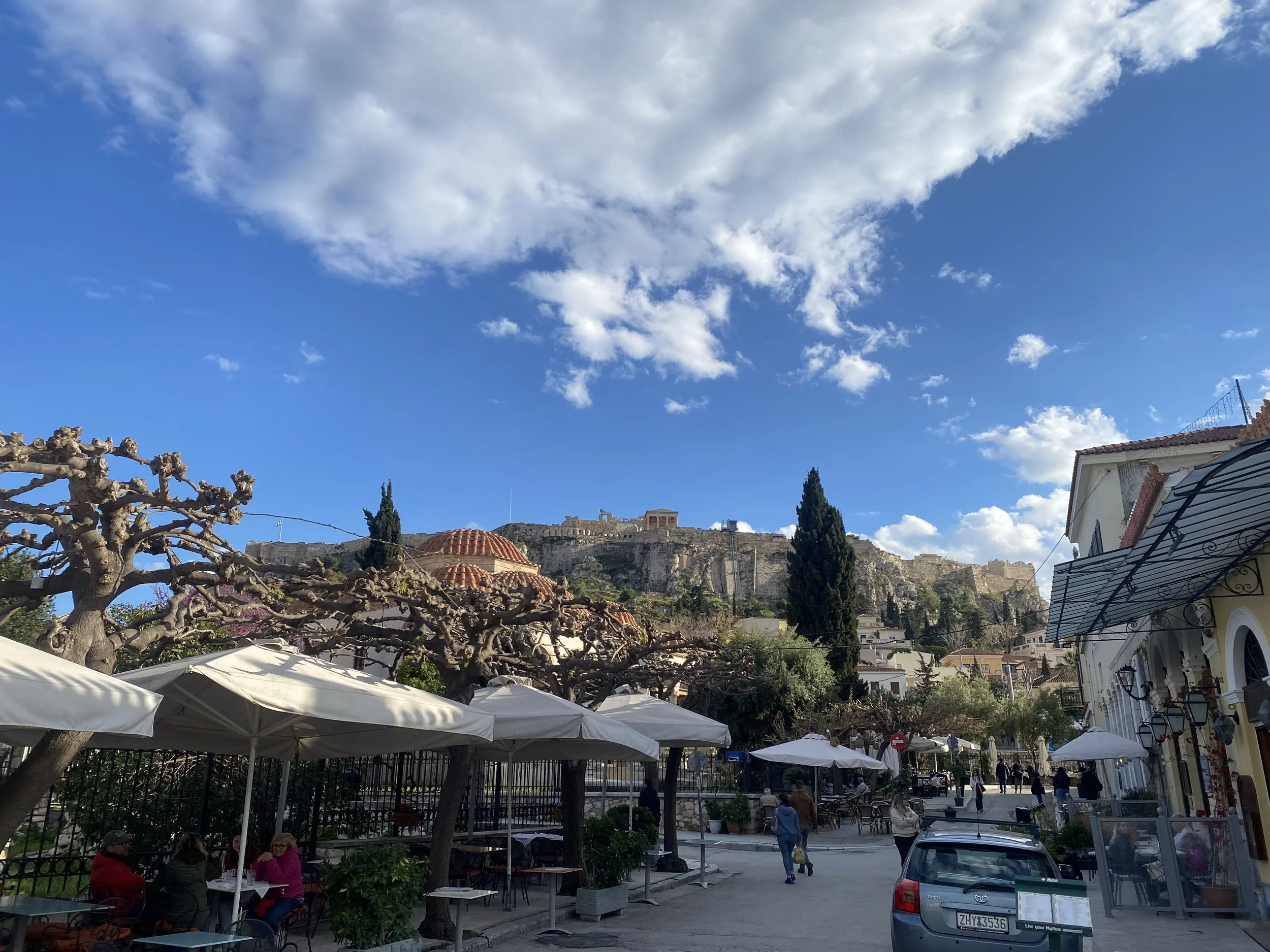Adrianou Street with Parthenon