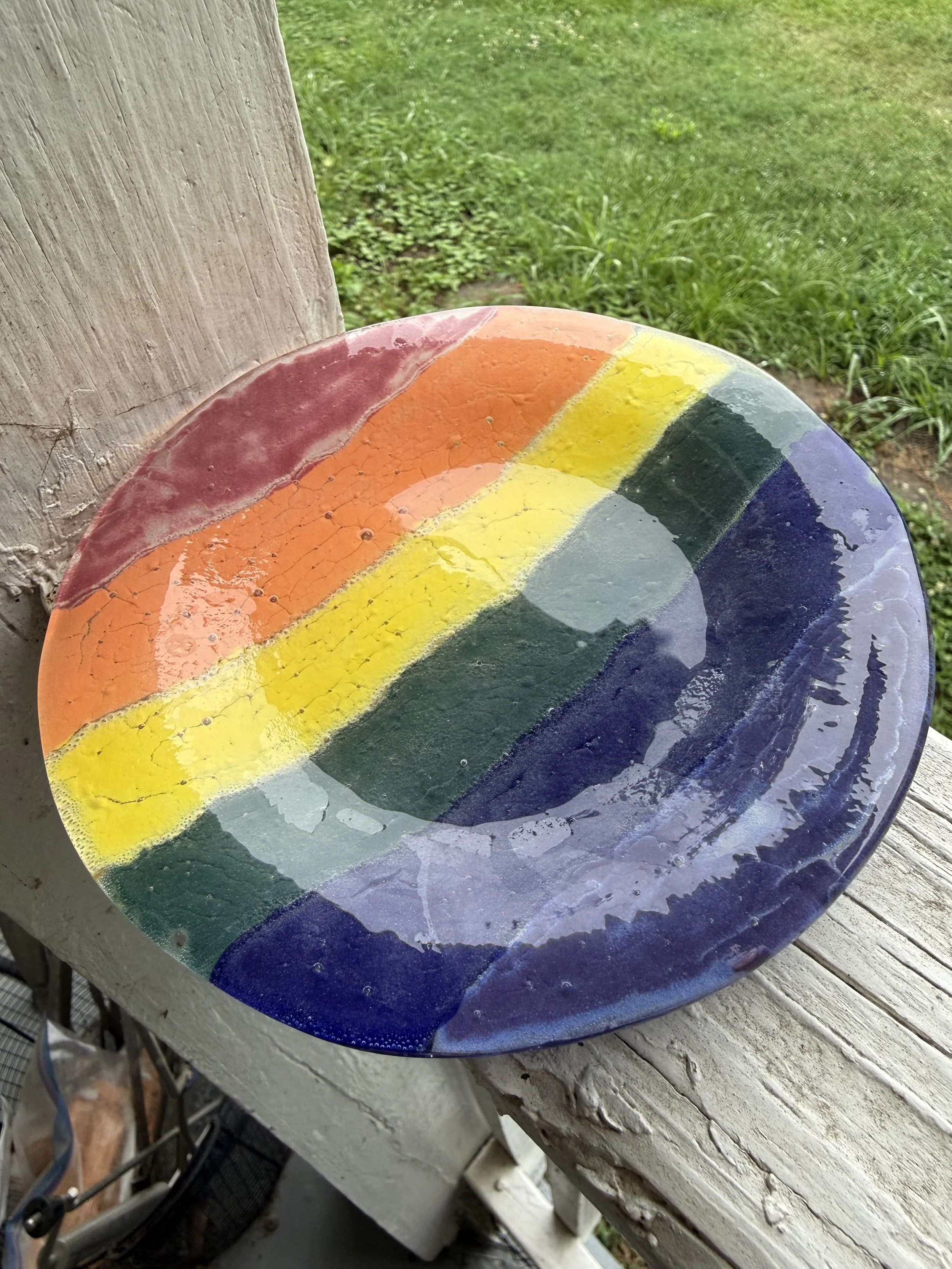 Rainbow Plate/Painted Glass