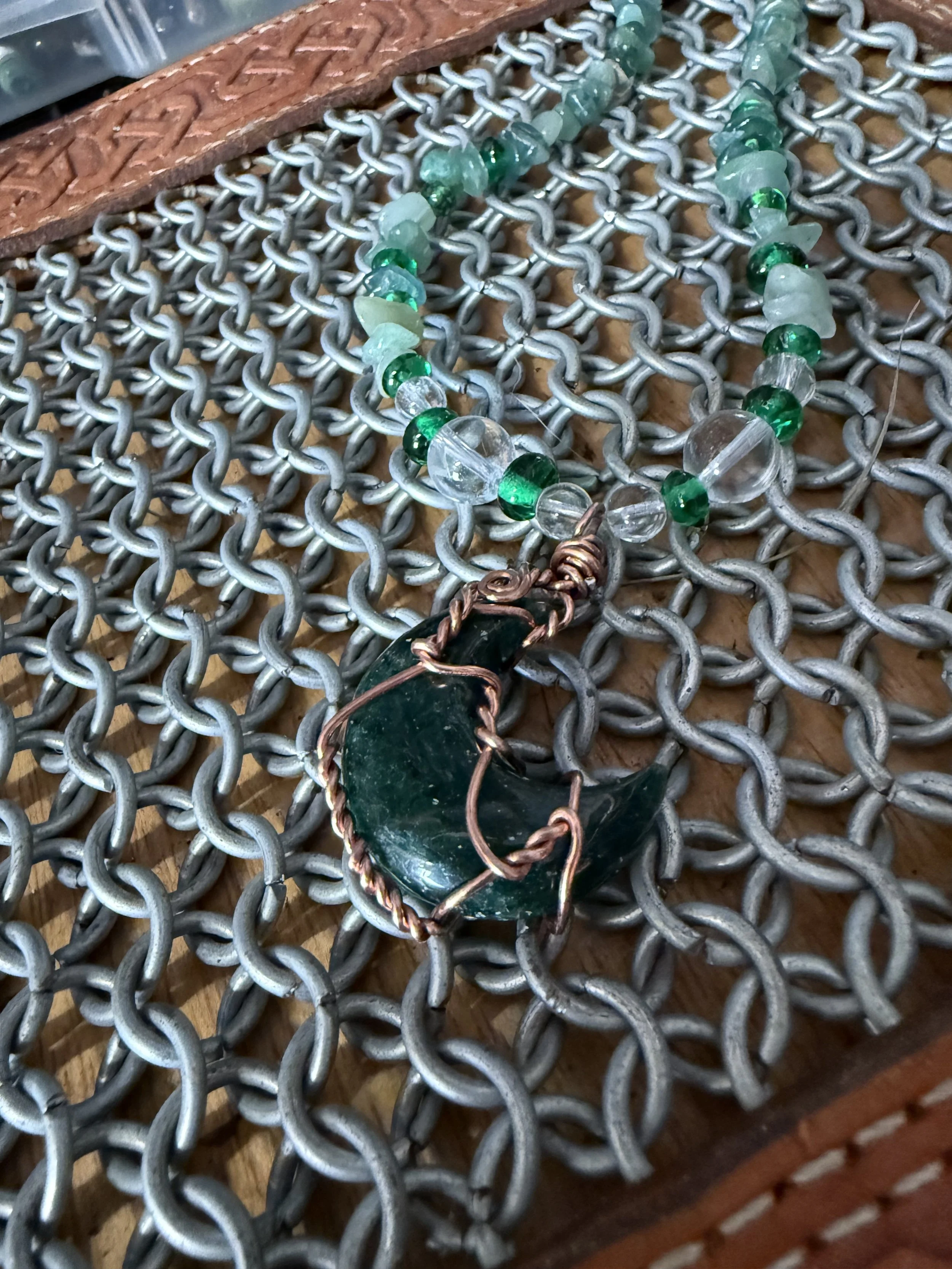 Wire Wrapped Crescent Moon Necklace