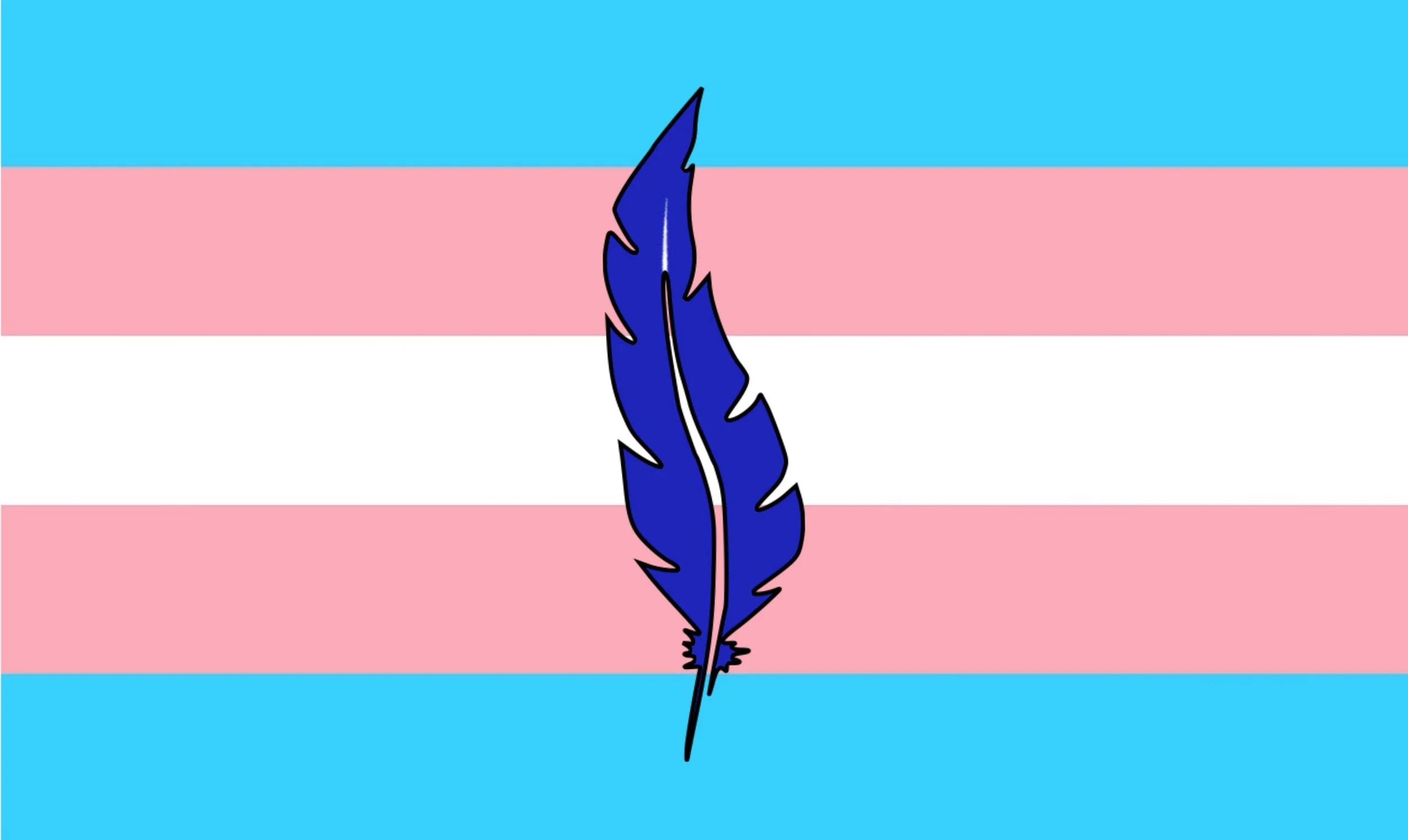 Trans Blue Feather Garden flag