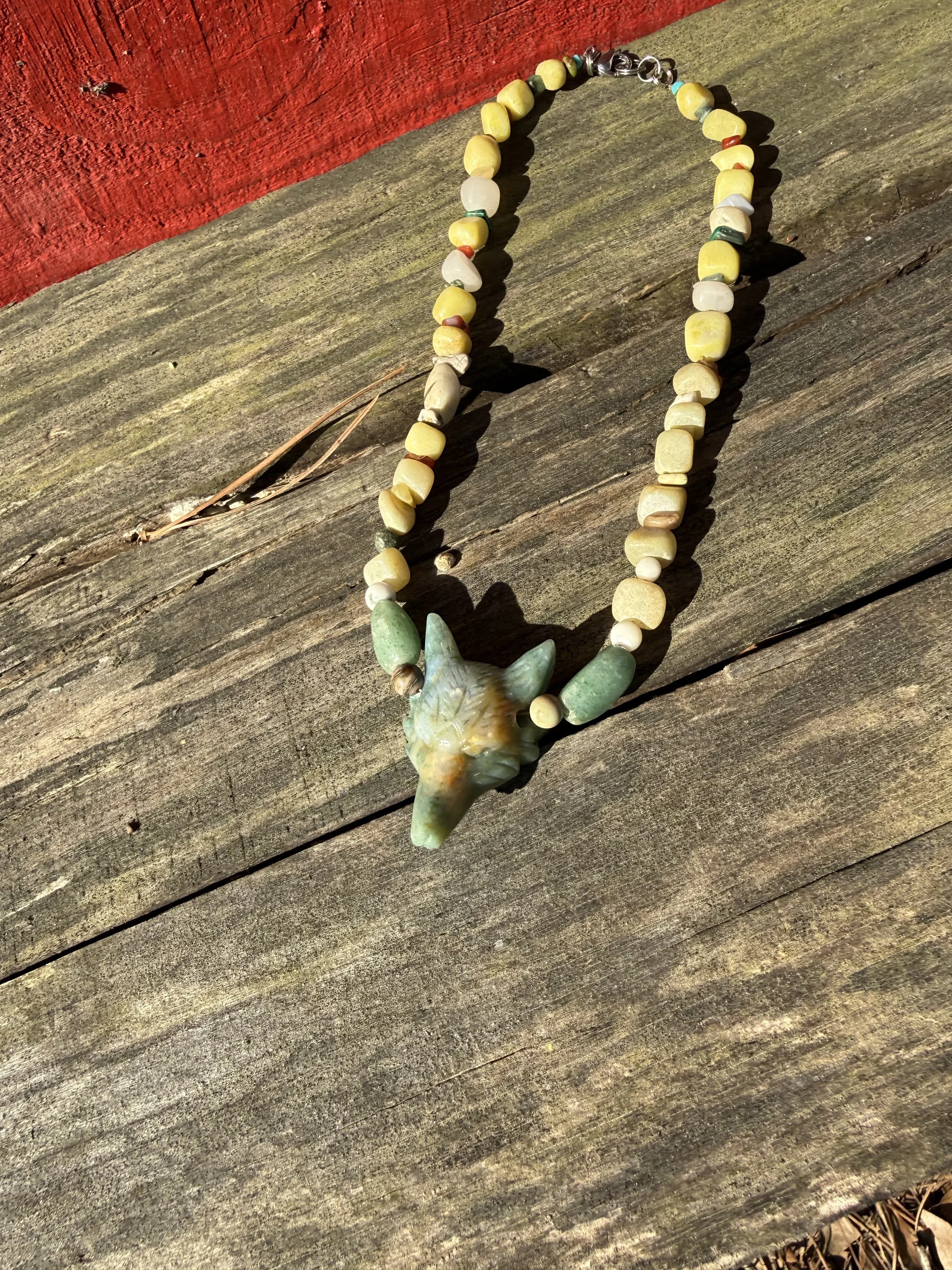 Wolf Stone Necklace
