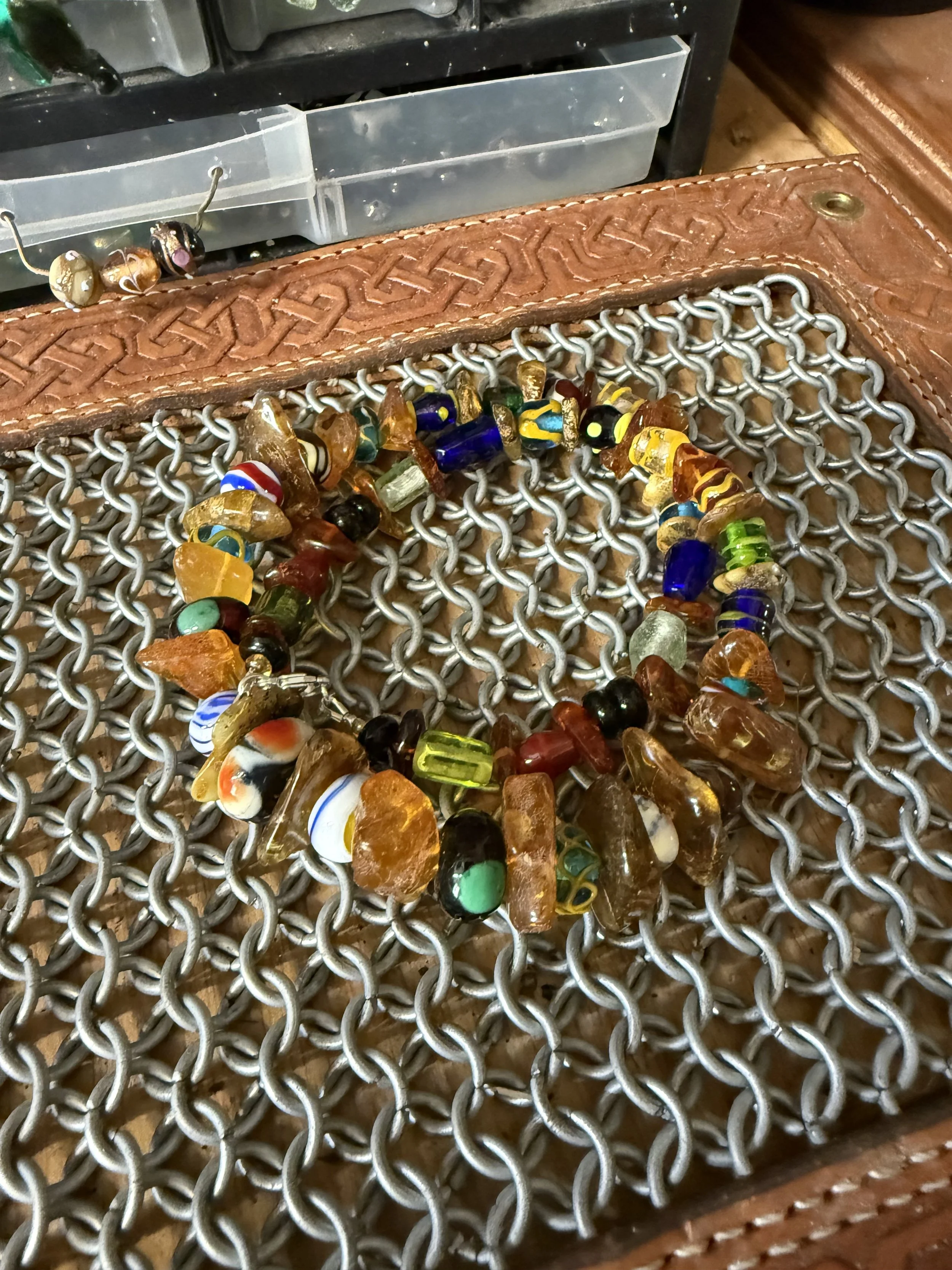 Amber and  Ribe Beads Necklace