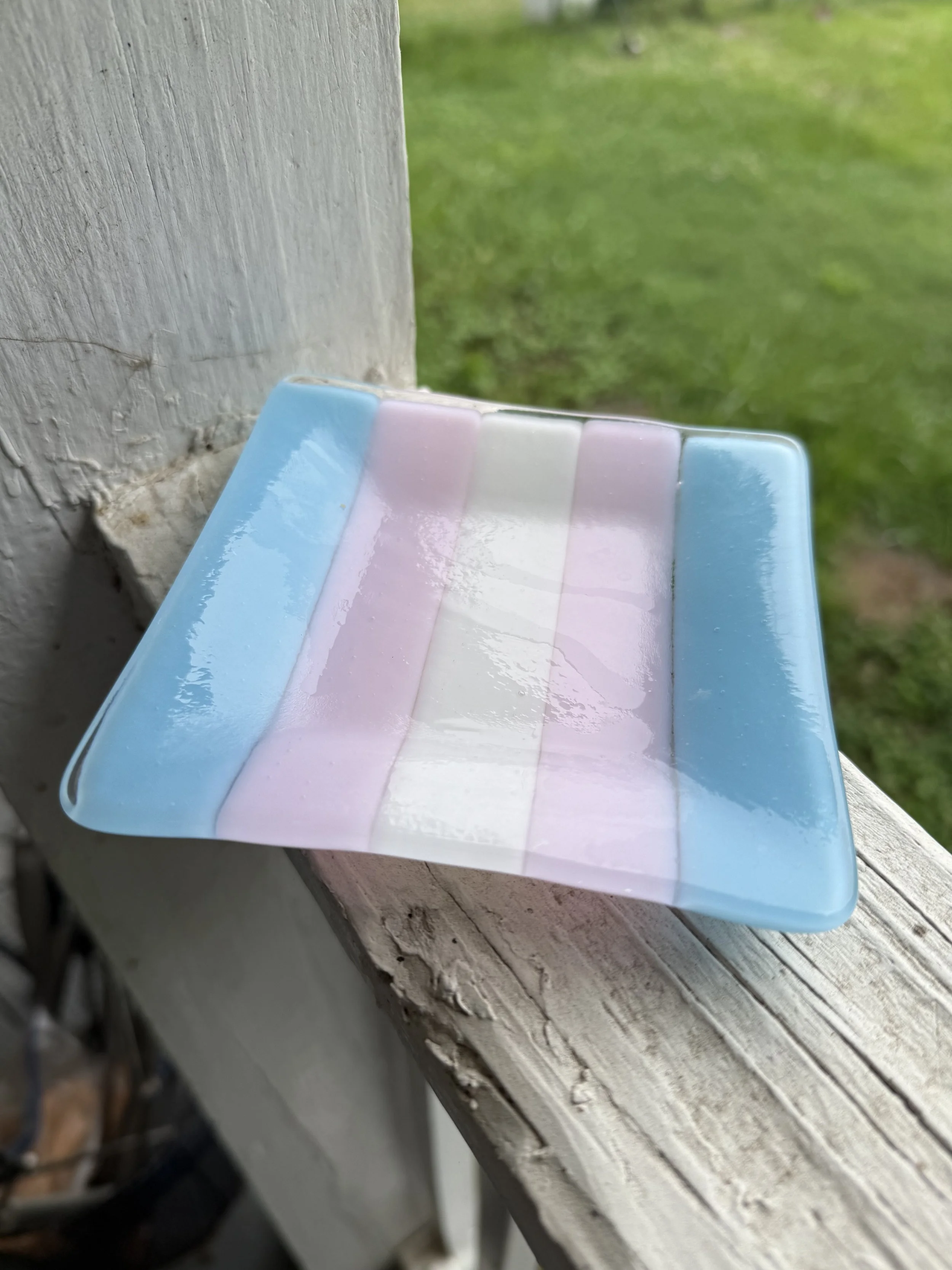 Glass Trans Pride Plate/Coaster
