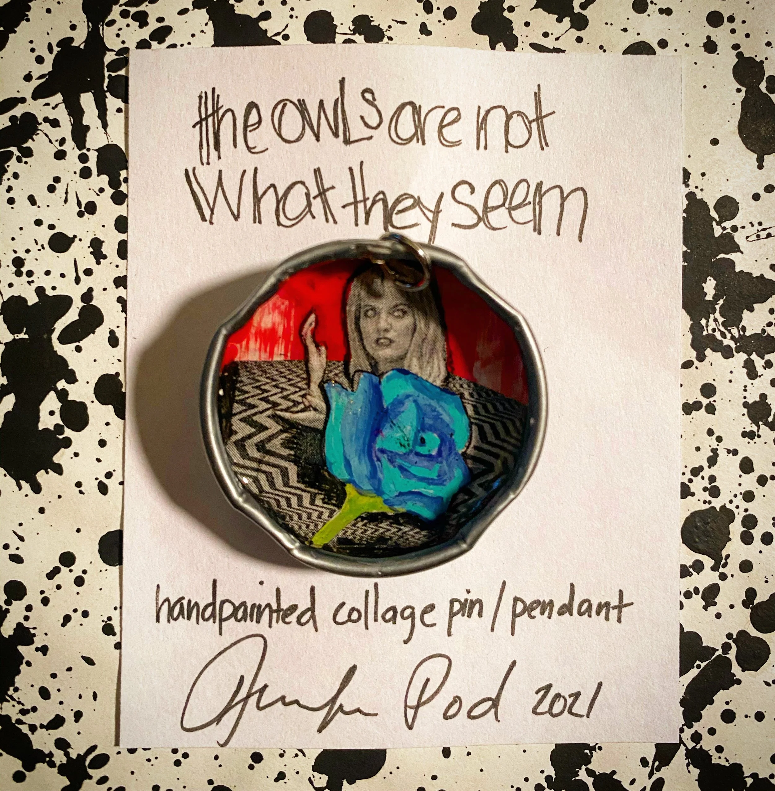 Laura Palmer Bottle Cap Necklace Pin