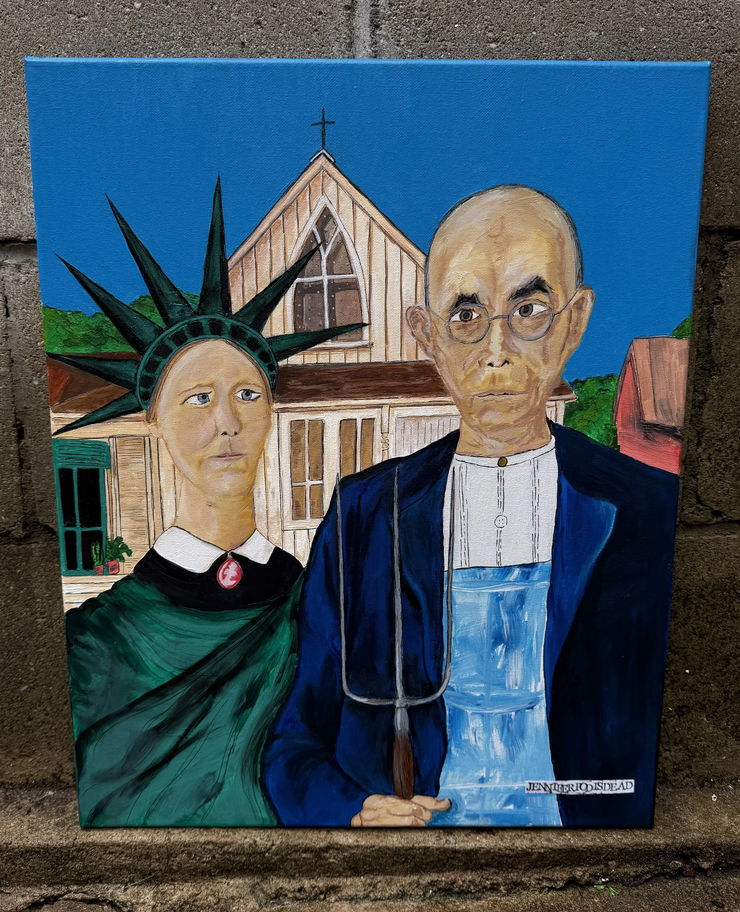 american gothic  acrylic pen & ink on canvas May 2026