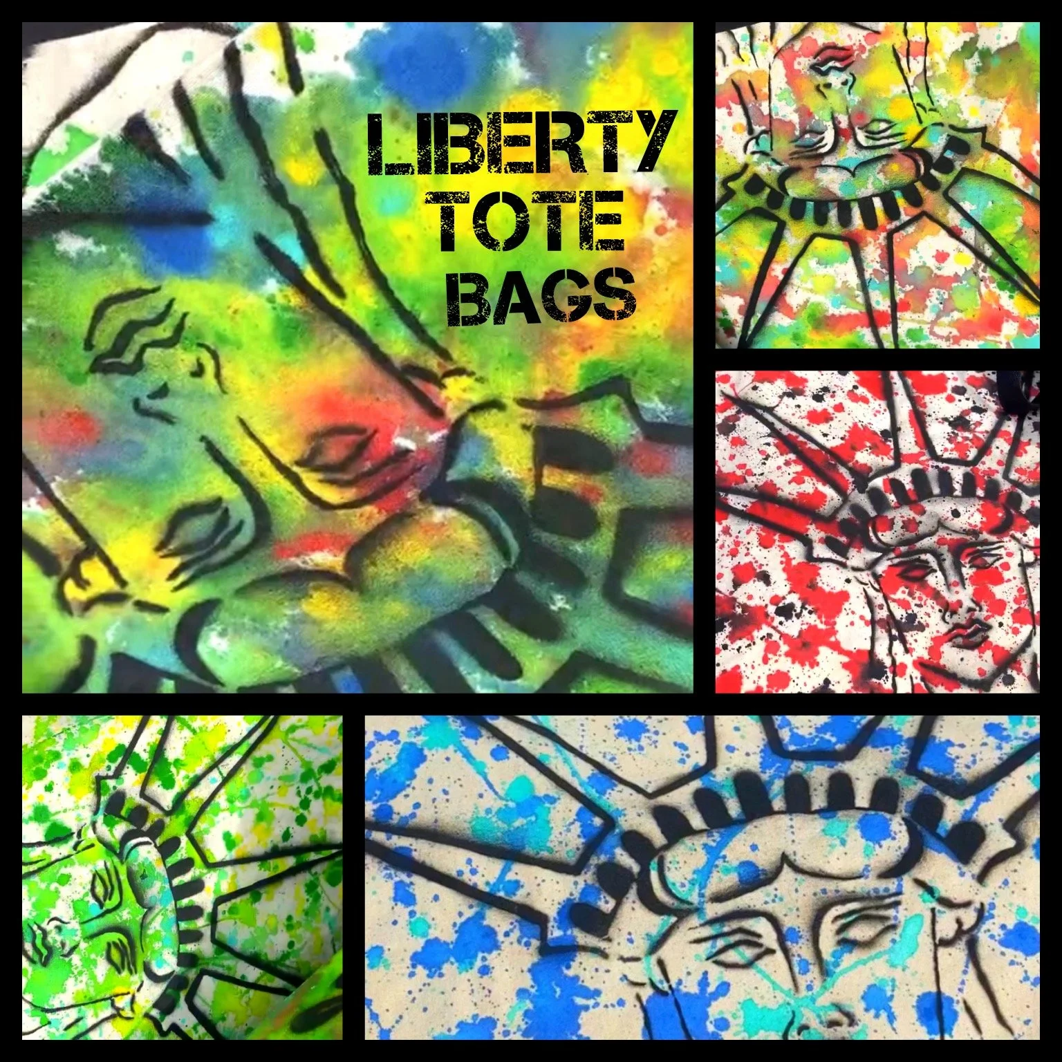 Liberty Stencil Tote Bags