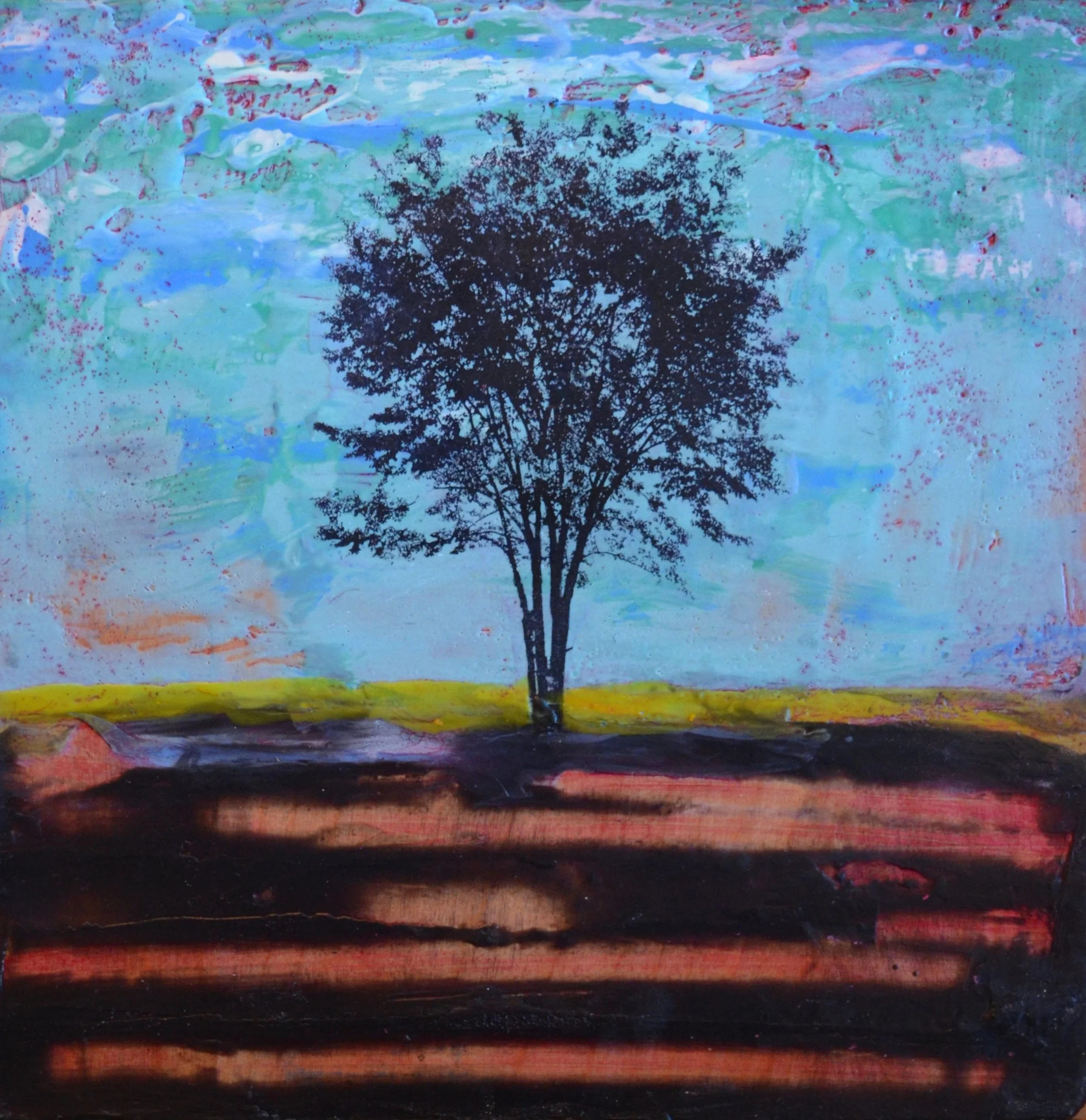 Eye of the Storm  10x10  Encaustic  :  SOLD