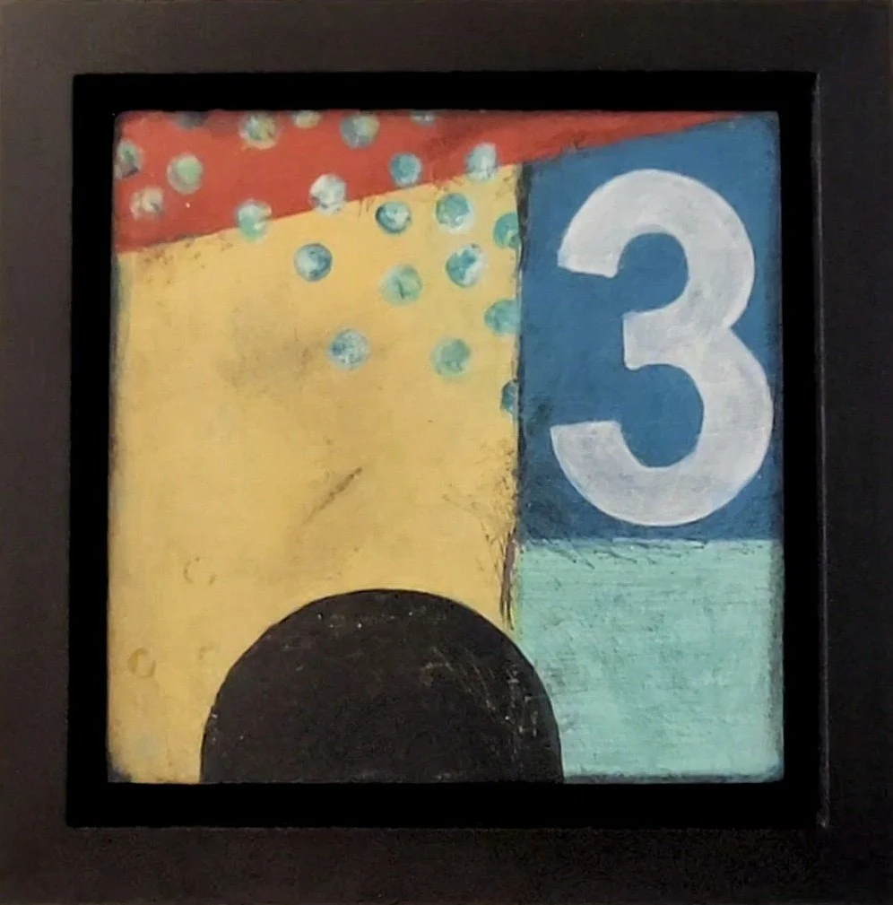 Three Fold  6x6  framed  Mixed Media  :  SOLD
