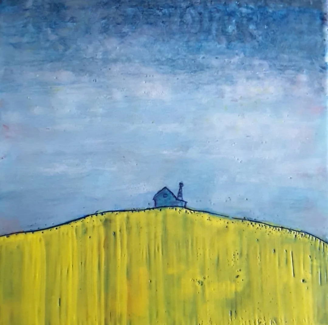 Road Trip  12x12  Encaustic Mixed Media  :  SOLD