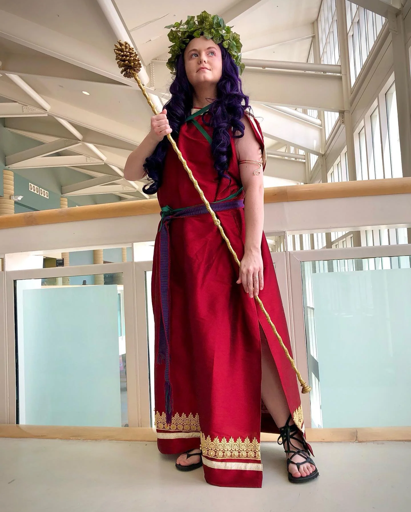 🍇 &ldquo;Bind me and you put a god in chains.&rdquo; 🍇

Another Dionysus photo, plus some bonus pictures of my cat Diana lying on leftover leopard fabric from making the cape for this costume LOL. I heard Instagram prefers multiple pictures instead