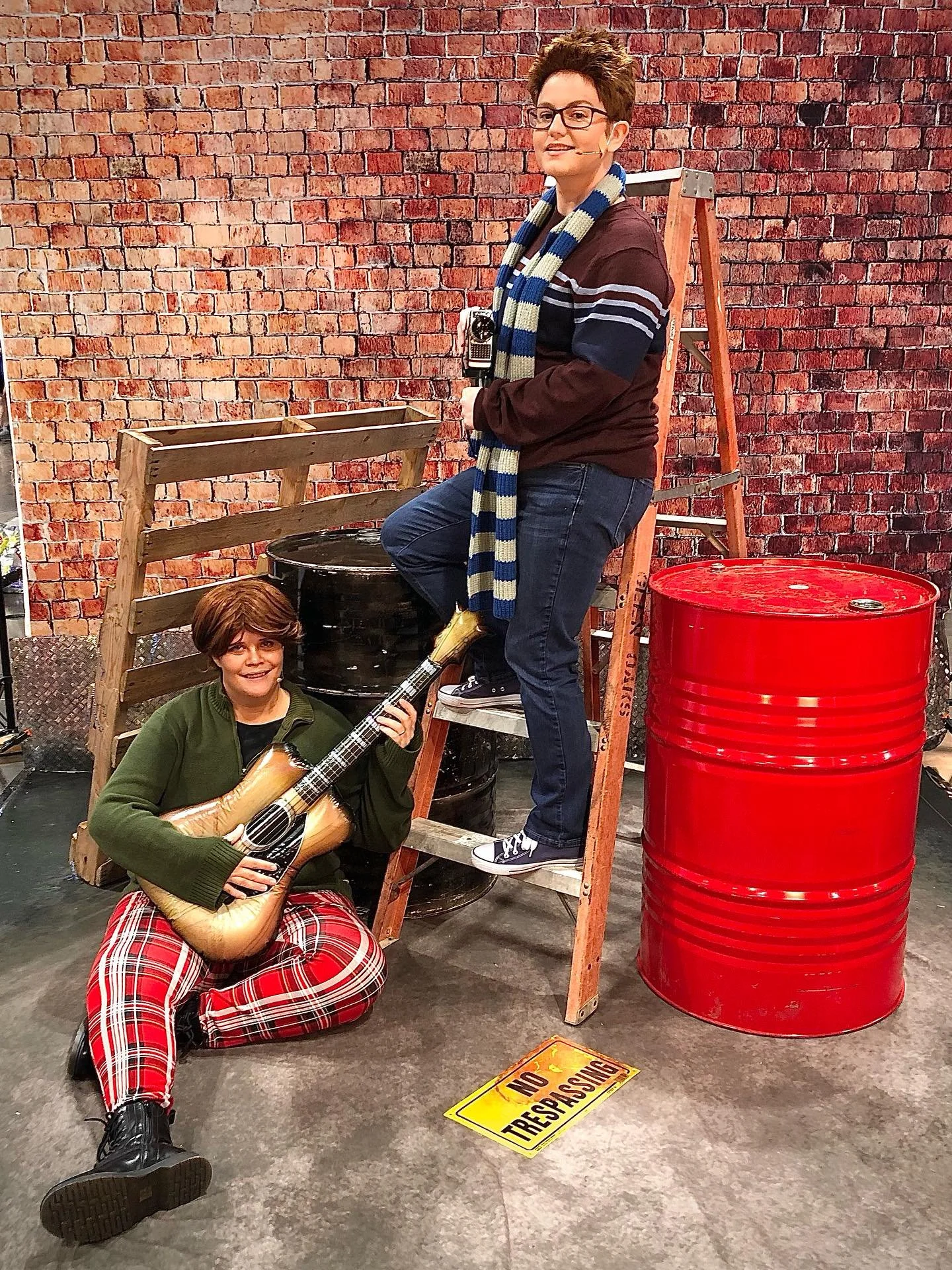 🎶 December 24th, 9PM, Eastern Standard Time&hellip; 🎶

This backdrop at @holidaymatsuri was TOO PERFECT for our silly little Rent costumes. These ended up being the best outfits to have on for Sunday of Holmat too. Even aside from the fact that Ren