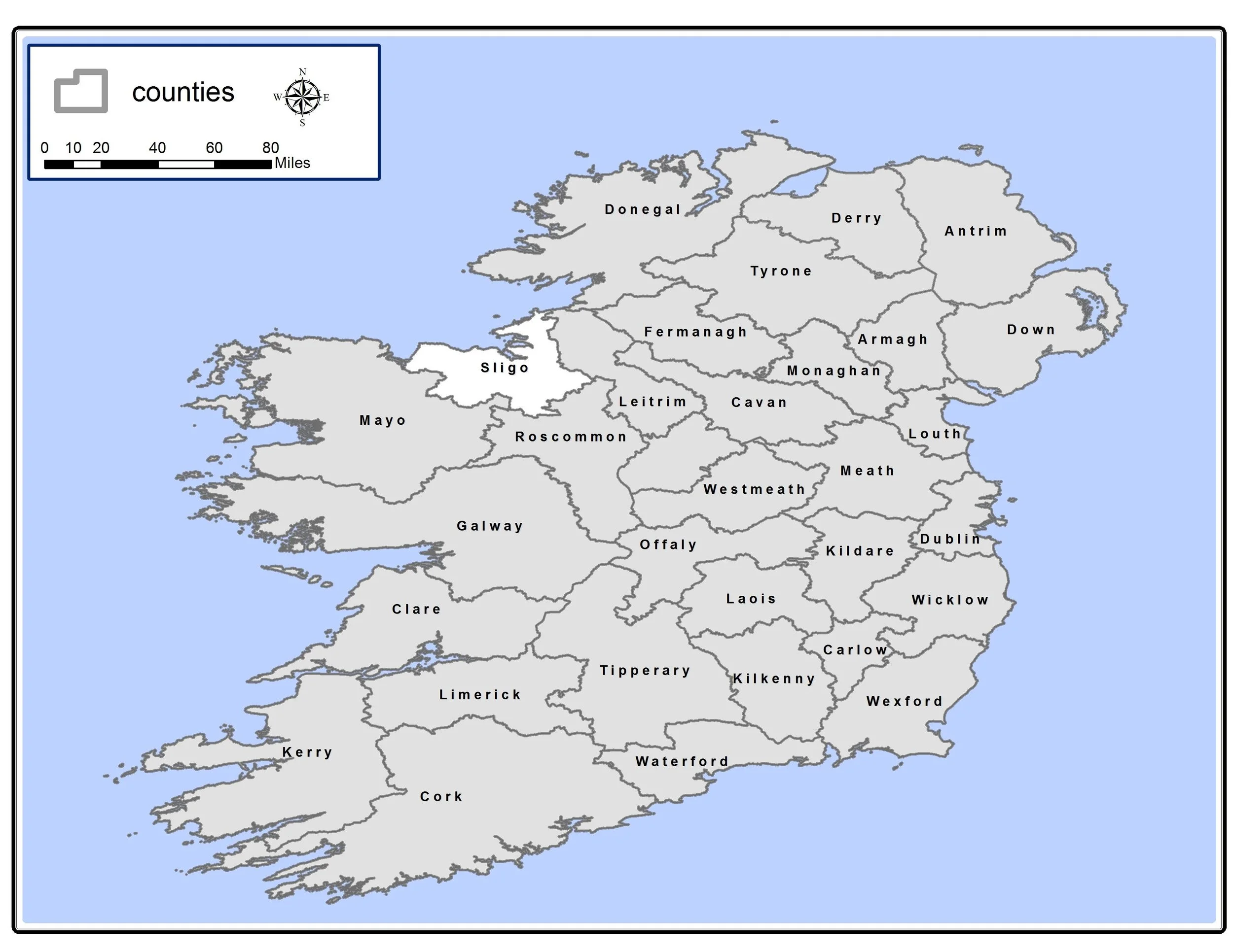 County Sligo, Ireland Gis Map