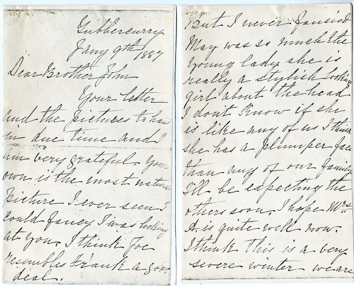 Letter to JF Armstrong from his sister, Kitty Armstrong, 1887
