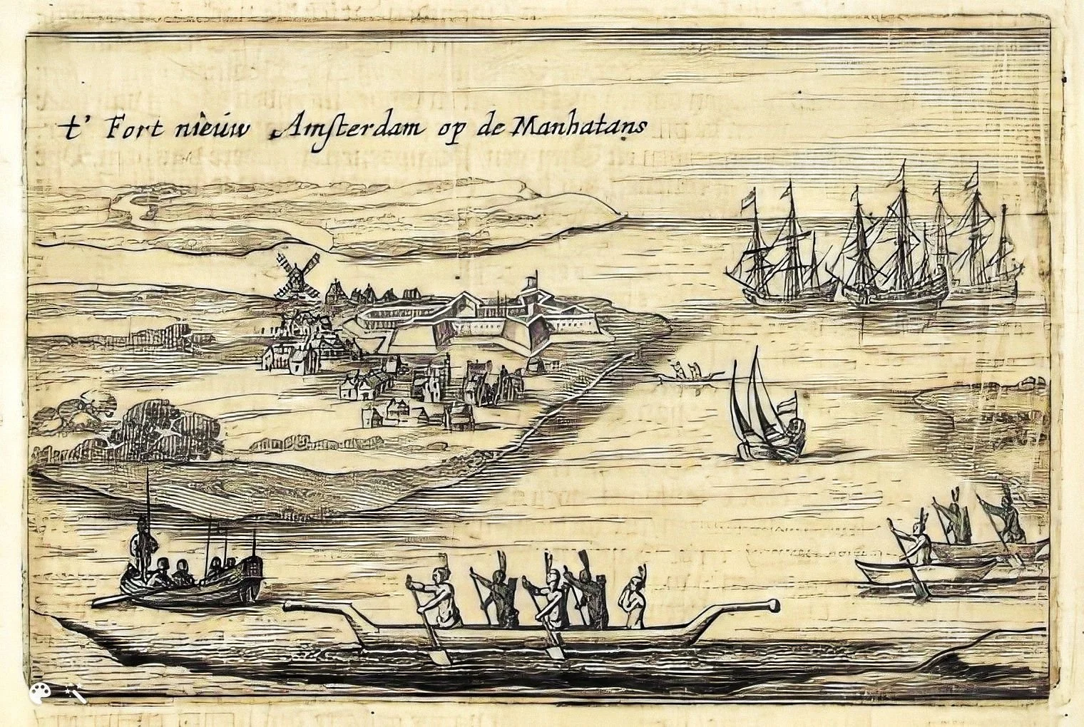 "T'Fort Nieuw Amsterdam op de Manhatans", 1651. Courtesy of the New York Public Library Digital Collections