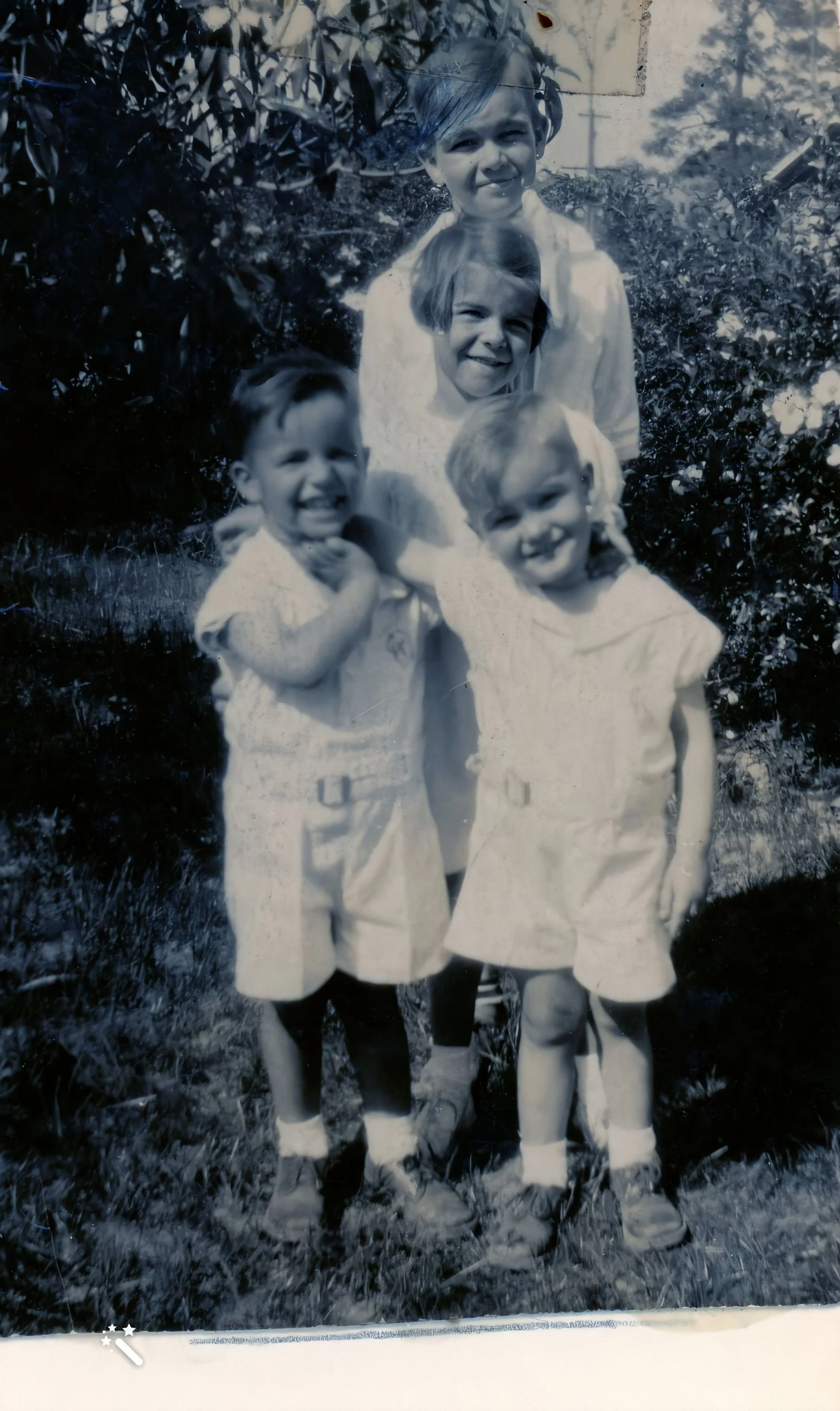 Tom and his siblings, 1933 or 1934