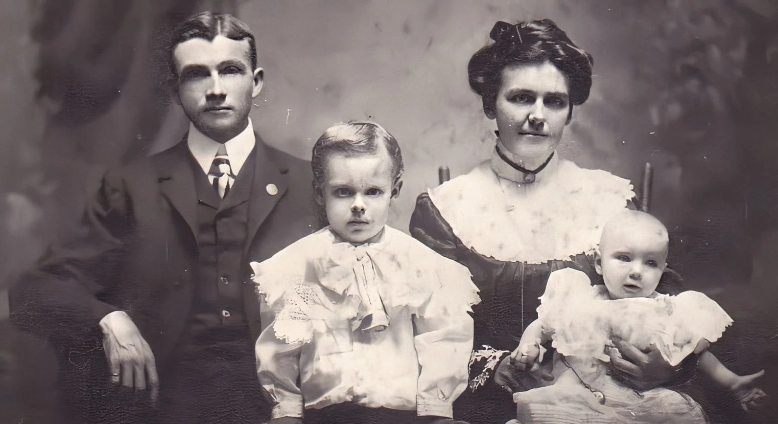 Martha Tallulah Swindler McGuinn Brennan and Thomas Joseph Brennan with their children, 1902