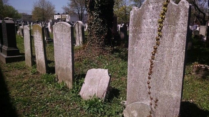 Old gravestones in the New Utrecht Reformed Church Cemetery in Bensonhurst, Brooklyn, NY