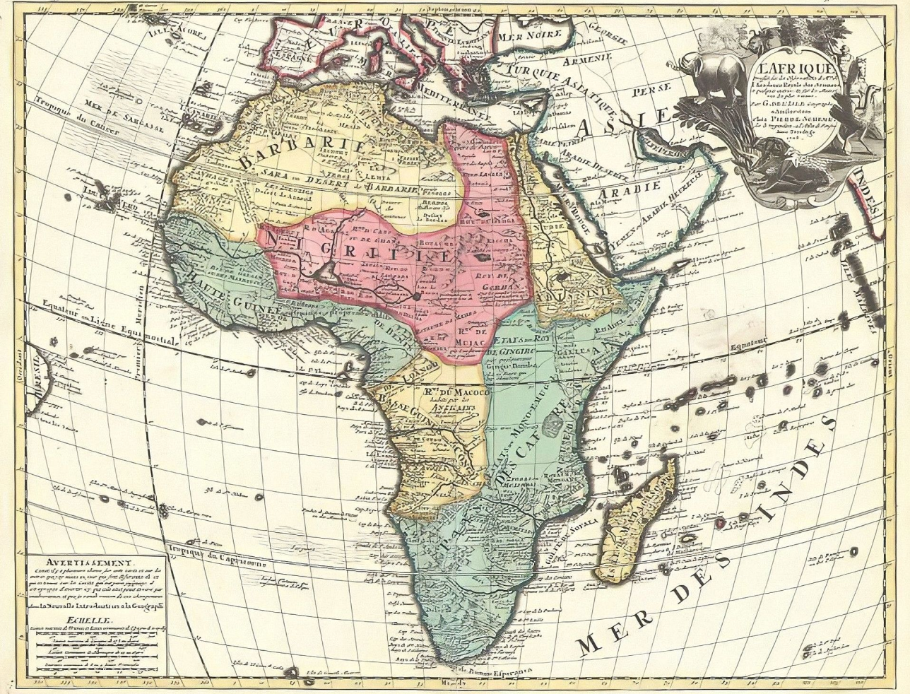 1708 map, “L’Afrique” by Guillaume Delisle