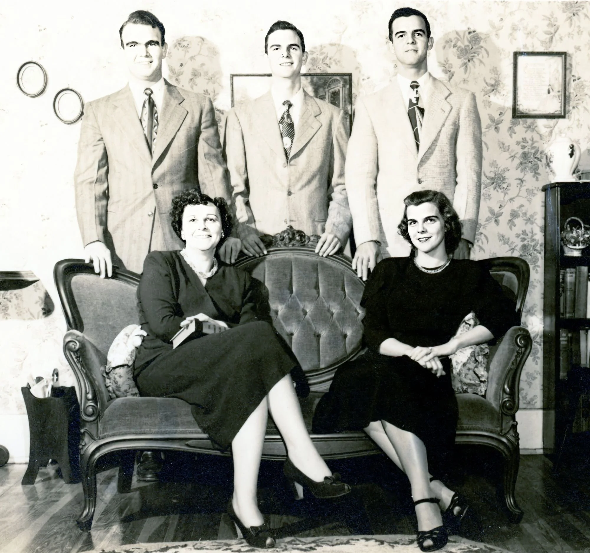 Mae and her children, 1946 or after