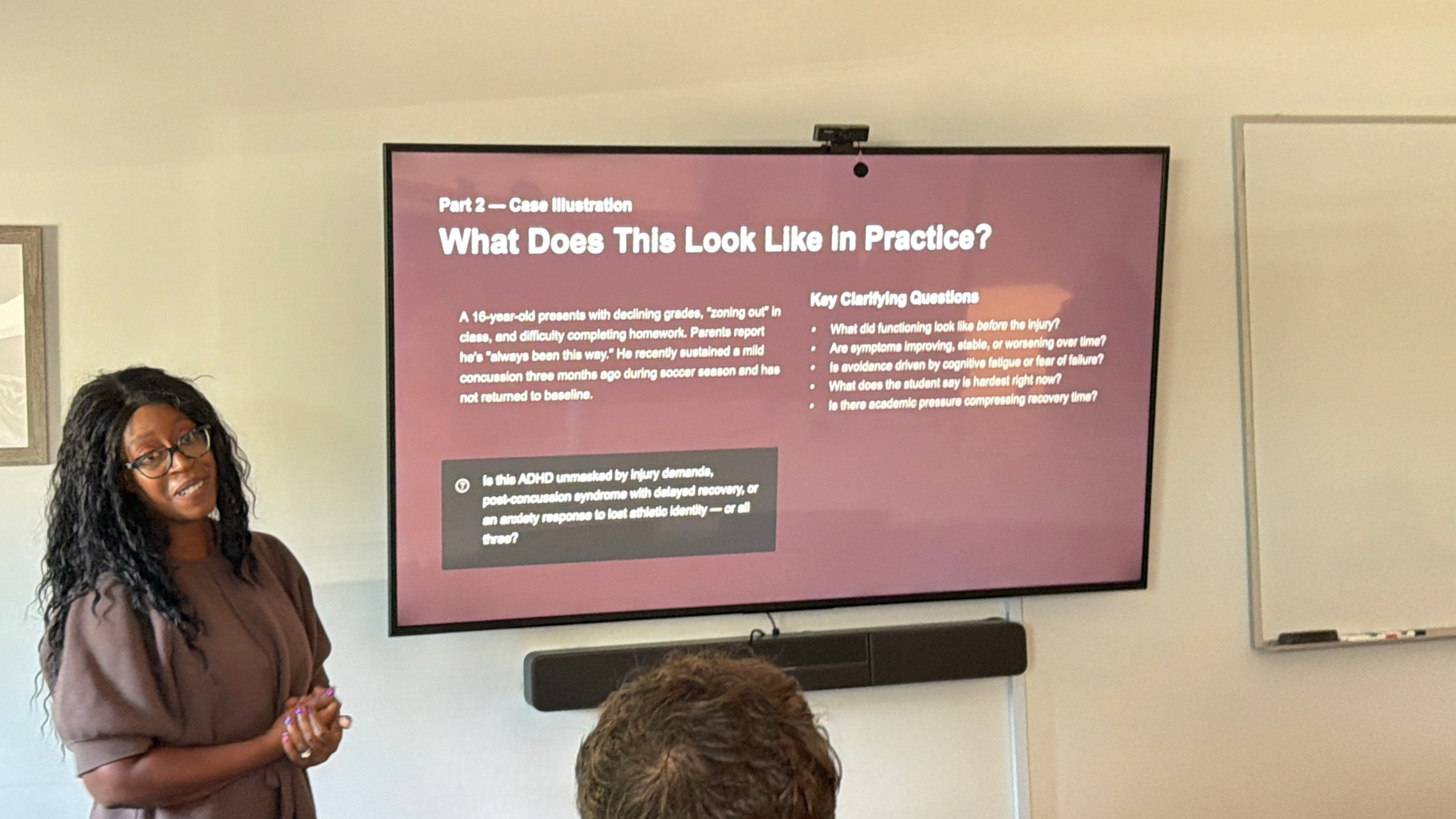 Dr. Nicole Murray presenting evidence-based strategies to Trent University staff during a professional development session.