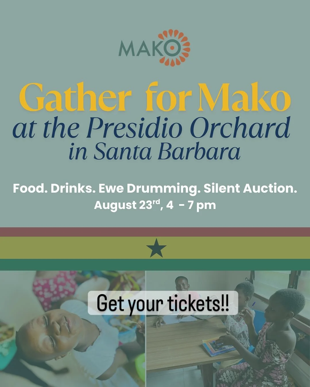 🎶🍴✨
Food + music + community = an unforgettable afternoon!
We&rsquo;re cooking up Ghanaian flavors in support of @mako_childrens_fund 💛

Join us in the Presidio Orchard for live drumming, delicious bites, and a beautiful cause. 🌍
#makochildrensfu