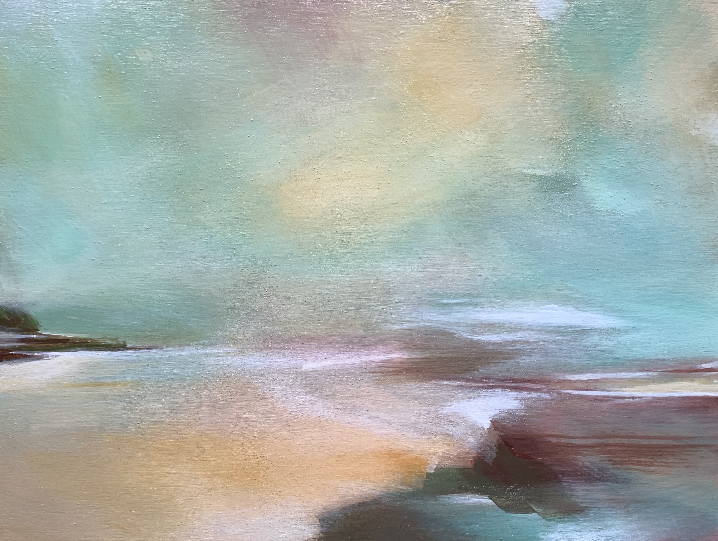 Serendipity; 16x12" natural earth paint on cradled wood panel