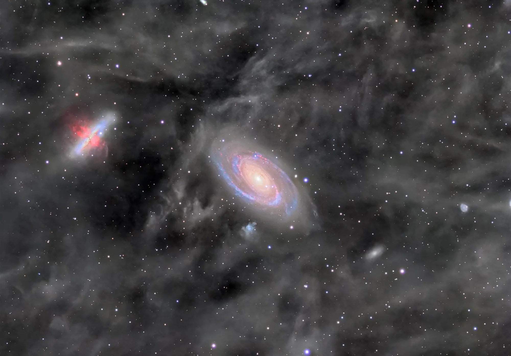 M81, M82 and Integrated Flux Nebula