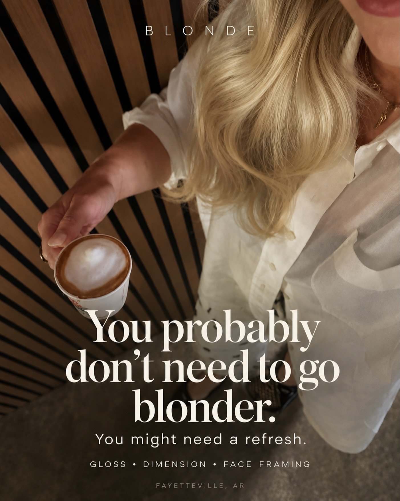 🤍 You probably don&rsquo;t need to go blonder.
You might need&hellip; 🤍 

🤍 A gloss to refresh your tone.

🤍 A few face-framing highlights for brightness where you notice it most.

🤍A little dimension to make your blonde pop.

🤍A treatment and 