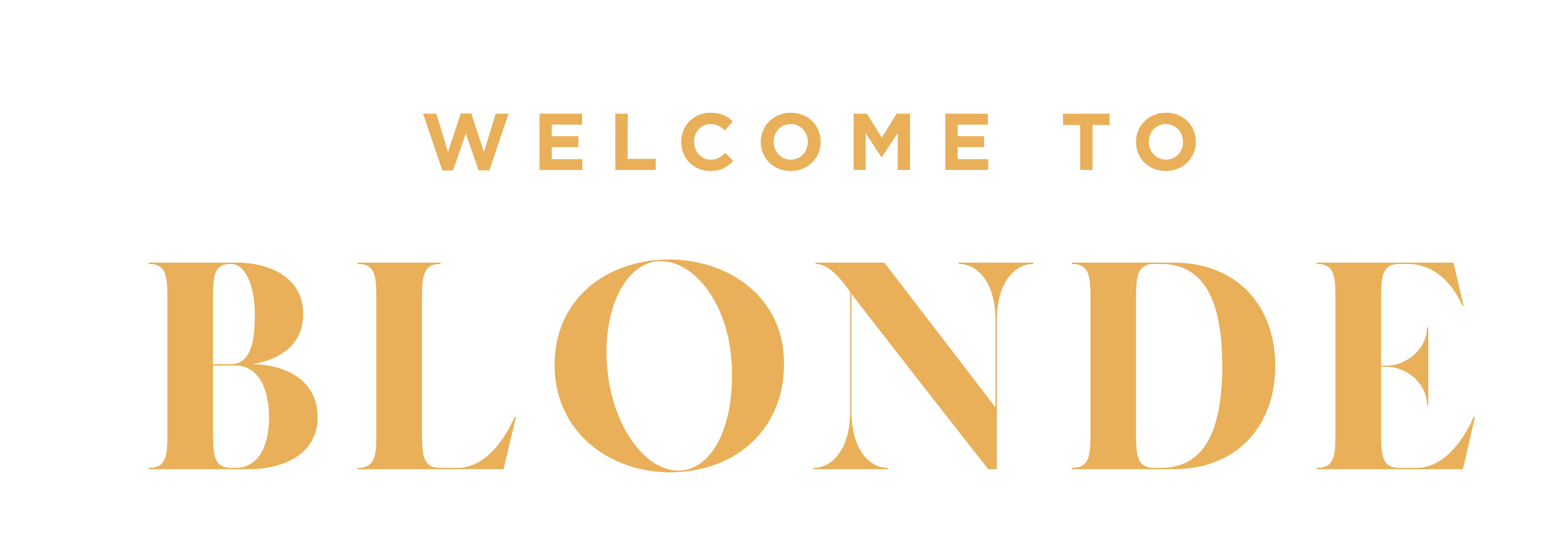 Text saying 'Welcome to Blonde' in black and gold lettering.