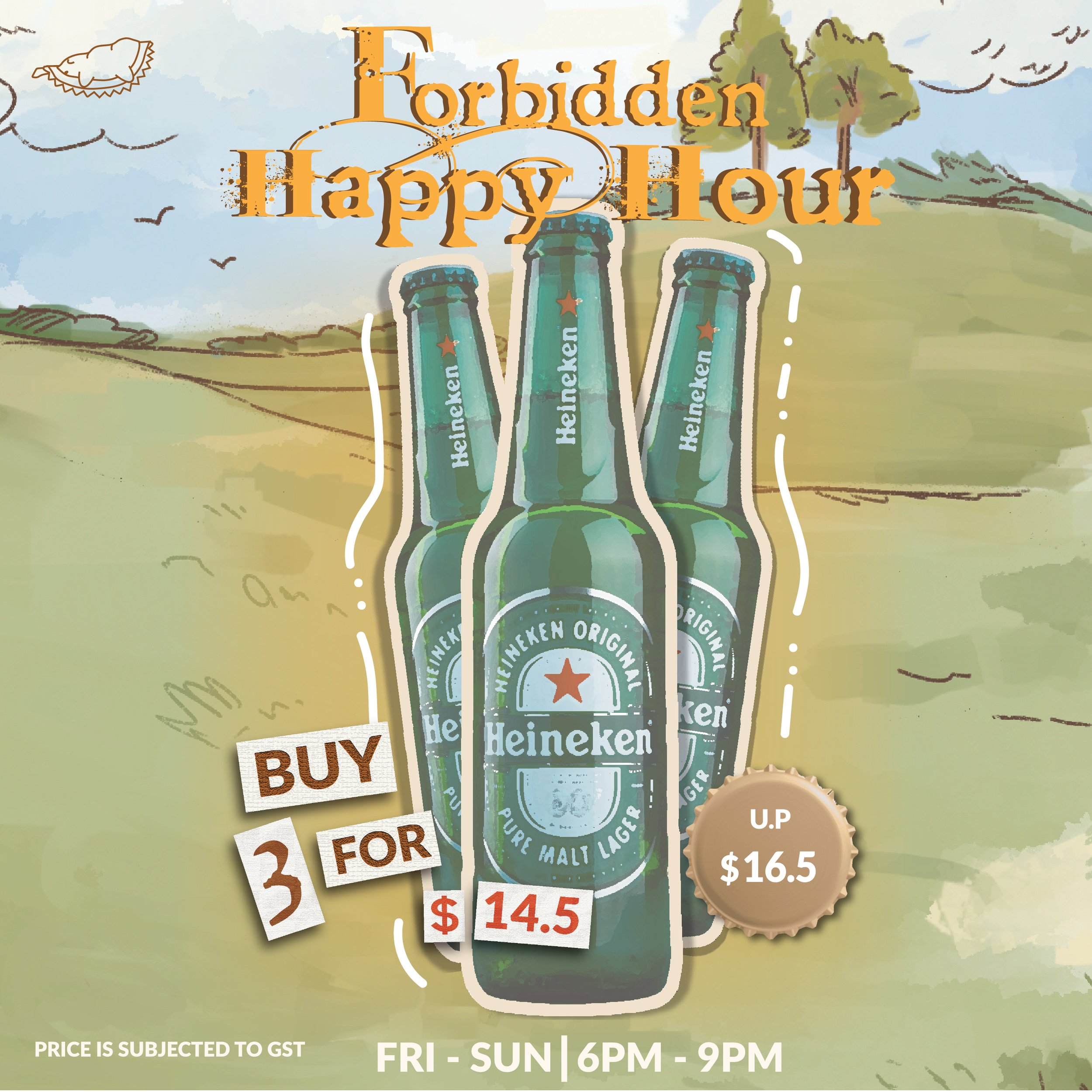 Ms Durian offers beer of 3 for $14.5, with a usual price of $16.5, available from Friday to Sunday, 6 pm to 9 pm.