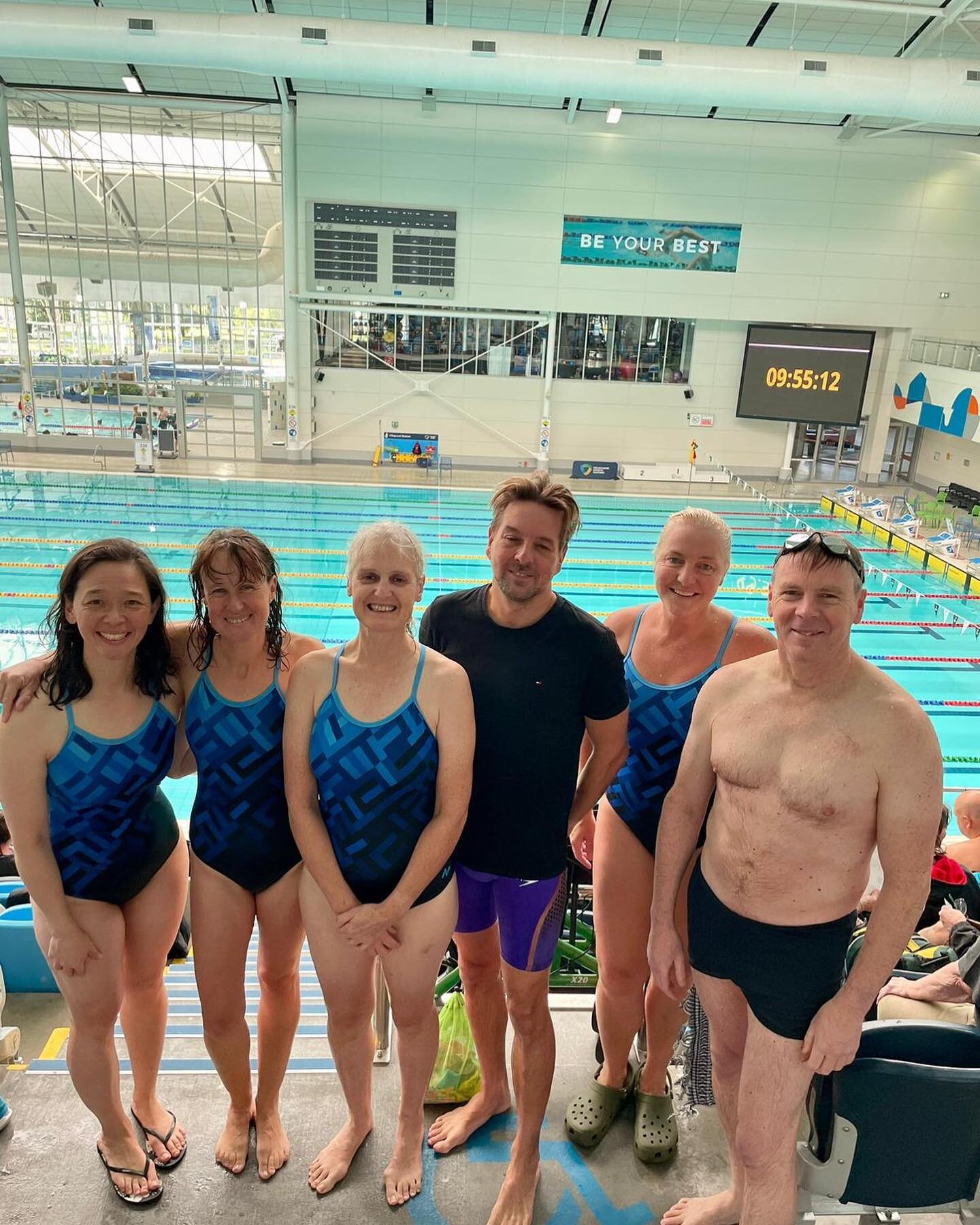 Fab day racing in the Masters Victoria long- course relay championship with my squad. Yep, I have a squad, just like Taylor Swift. We even have matching bathers and caps, which makes us even more squaddy. Love my squad! ❤️🏊&zwj;♀️❤️ 
(PS. There was 