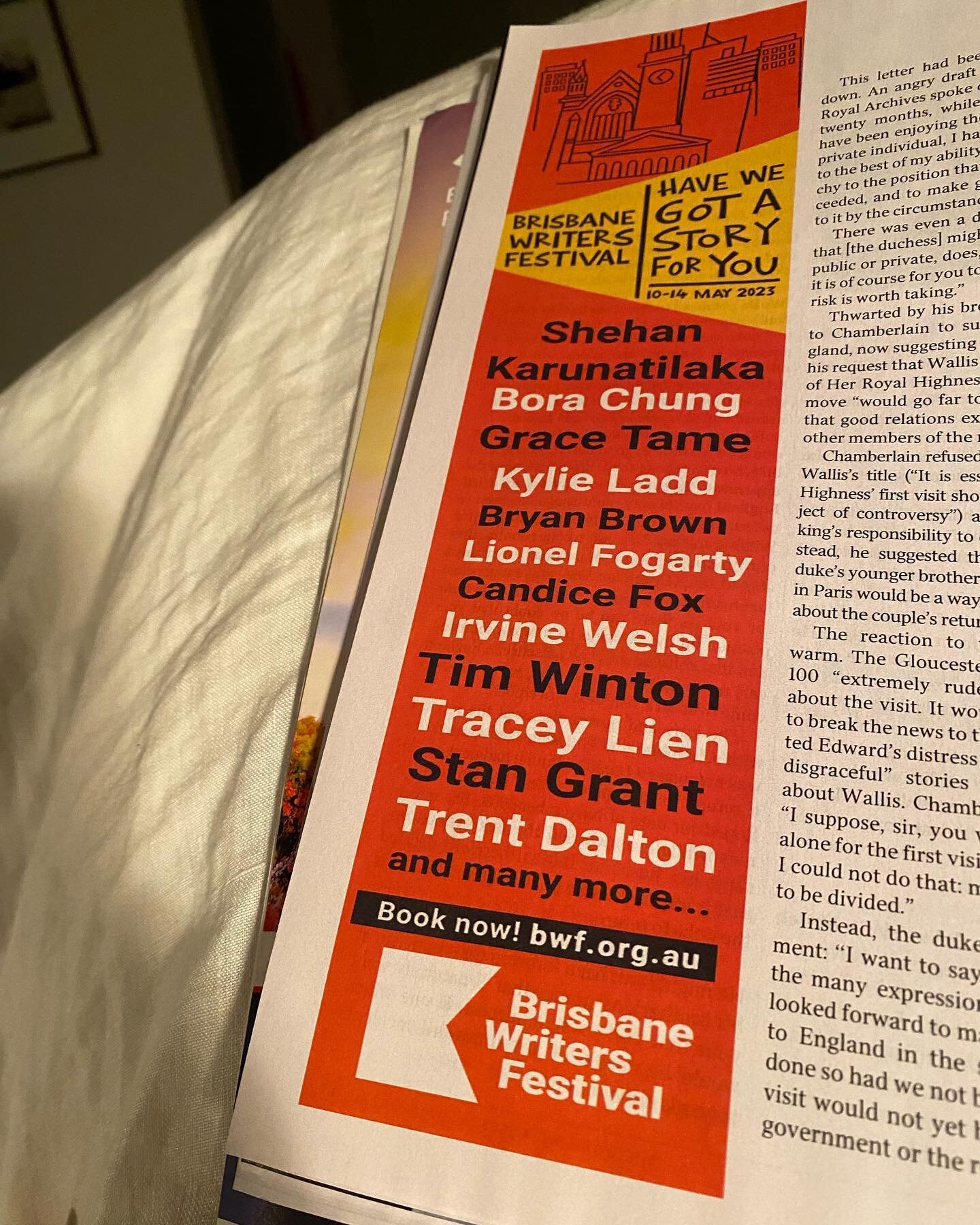 Look, this ad for the Brisbane Writers Festival in last weekend&rsquo;s Australian is absolutely divine, and I admit I will probably have it framed for posterity, but hopefully the marketing person who put it together won&rsquo;t get fired for giving
