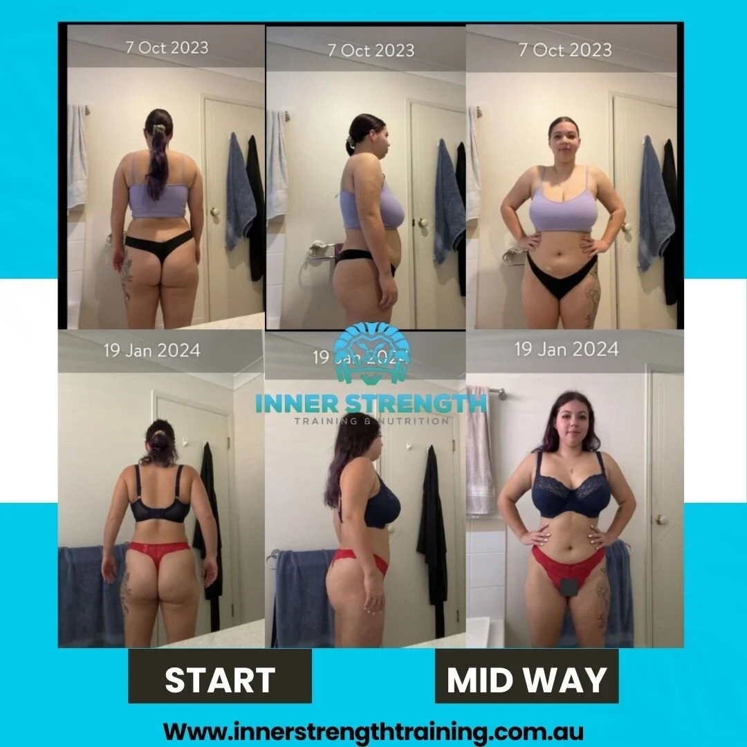 it's not luck! It's strategic work, plans, progress and the determination to keep going through all the highs and lows of transformation.

8kg down for Madyson, and yet stronger than ever. She puts in the work. @madstar1

- Her specific training prog