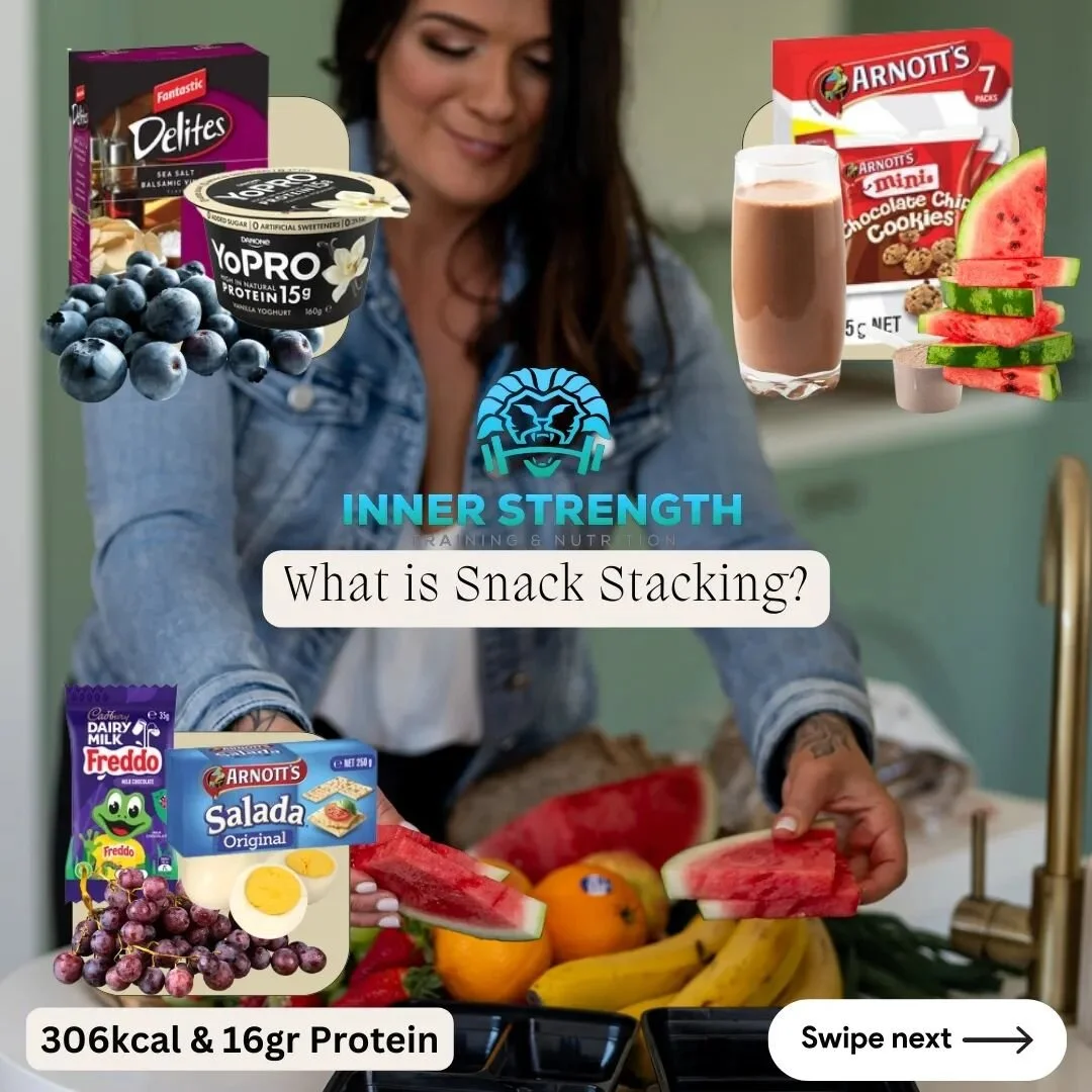 ✅️ You absolutely do not have to give up foods to get your goals 👇

The tool of volumising can really help you reach goals when in a deficit for fat loss. 

Stack

-Protein source
-Fruit/salad/veggie
-Carb source i.e crackers
-Treat source I.e mini 