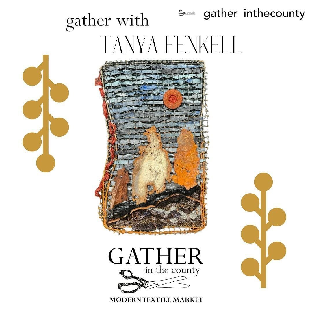 Posted @withregram &bull; @gather_inthecounty Tanya Fenkell is joining us from her Toronto studio with a selection of her contemporary landscape work.  Watch for her booth displaying larger artworks as well as smaller stitched landscape pieces, work 