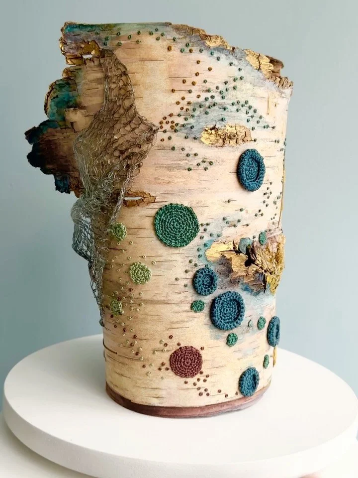 EVOLVE

Each year I choose a word that feels like it will carry me through. This constel/lichen piece, EVOLVE, emerged from that process. To evolve is to transform, change, or grow from something simple into something more complex. It is to move slow