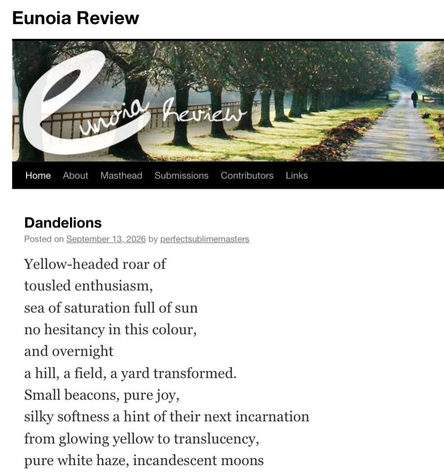 Very happy to share that two of my poems have been published by Eunoia Review, a Singapore-based online literary journal committed to sharing the fruits of &lsquo;beautiful thinking&rsquo;. These are poems from a collection called &lsquo;Fragments&rs