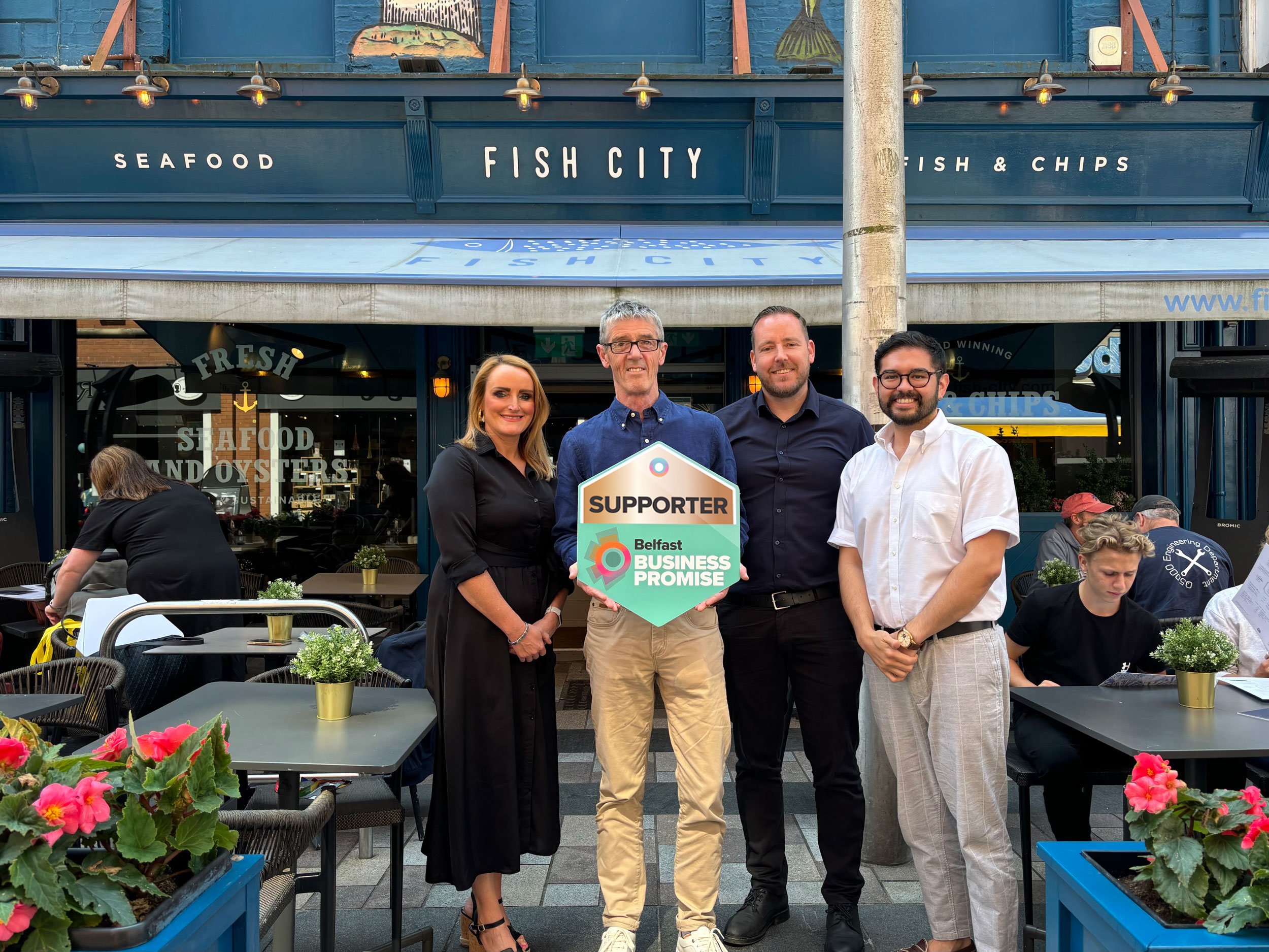 Fish City earns Belfast Business Promise Badges for Community, Environment, and Local Economy Commitments