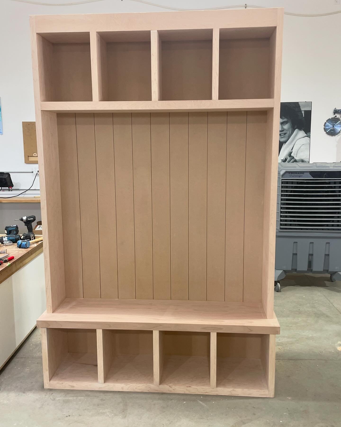 An entry locker out of maple and alder