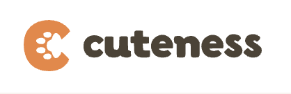 Logo with a stylized orange C resembling a baby face, next to the word 'cuteness' in bold black text.