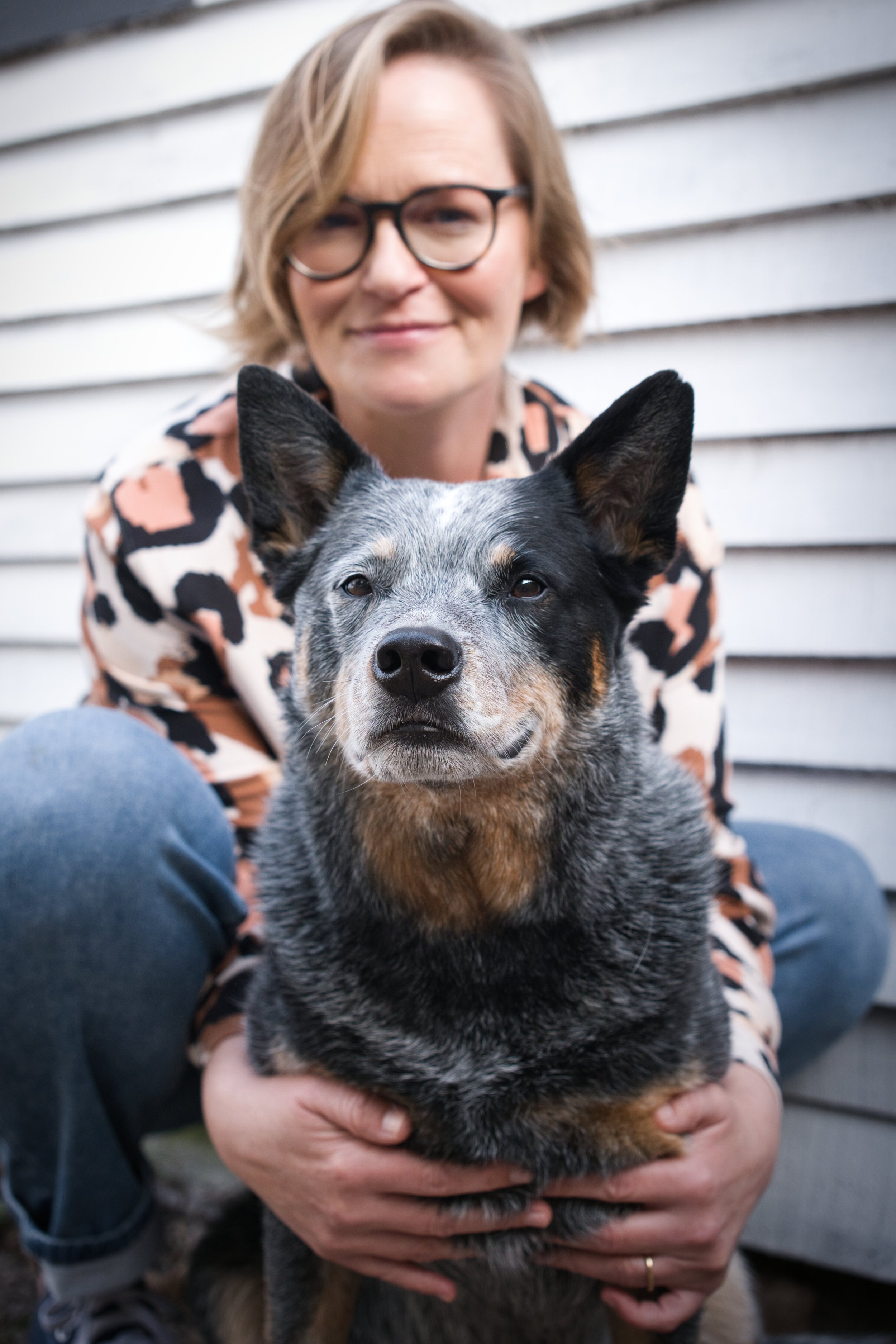 Karis Nafte with her Australian Cattle Dog, Sam