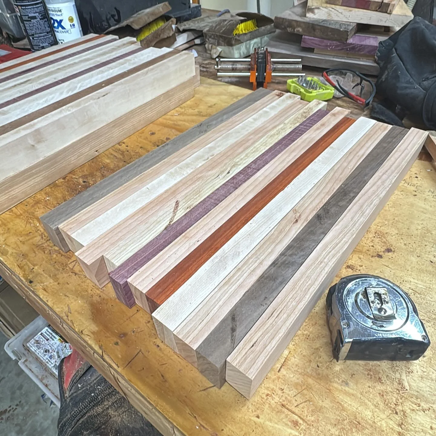 Working on a new style of boards that I call &ldquo;phat&rdquo; boards. Each is 12x18x1 1/2
These will be less expensive than my other boards, with more domestic woods like cherry and maple, and less exotic board(purple heart, paduk etc)