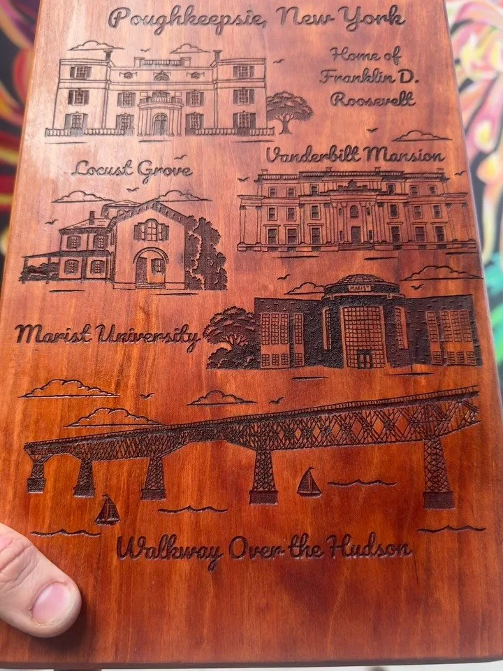 I finished up  a new Poughkeepsie board, in cherry..

I really wanted to lean hard into that Hudson Valley feel, so I teamed up again with @foxburrowdesigns and we went back and forth dialing this in until it felt right. Every detail on here is somet