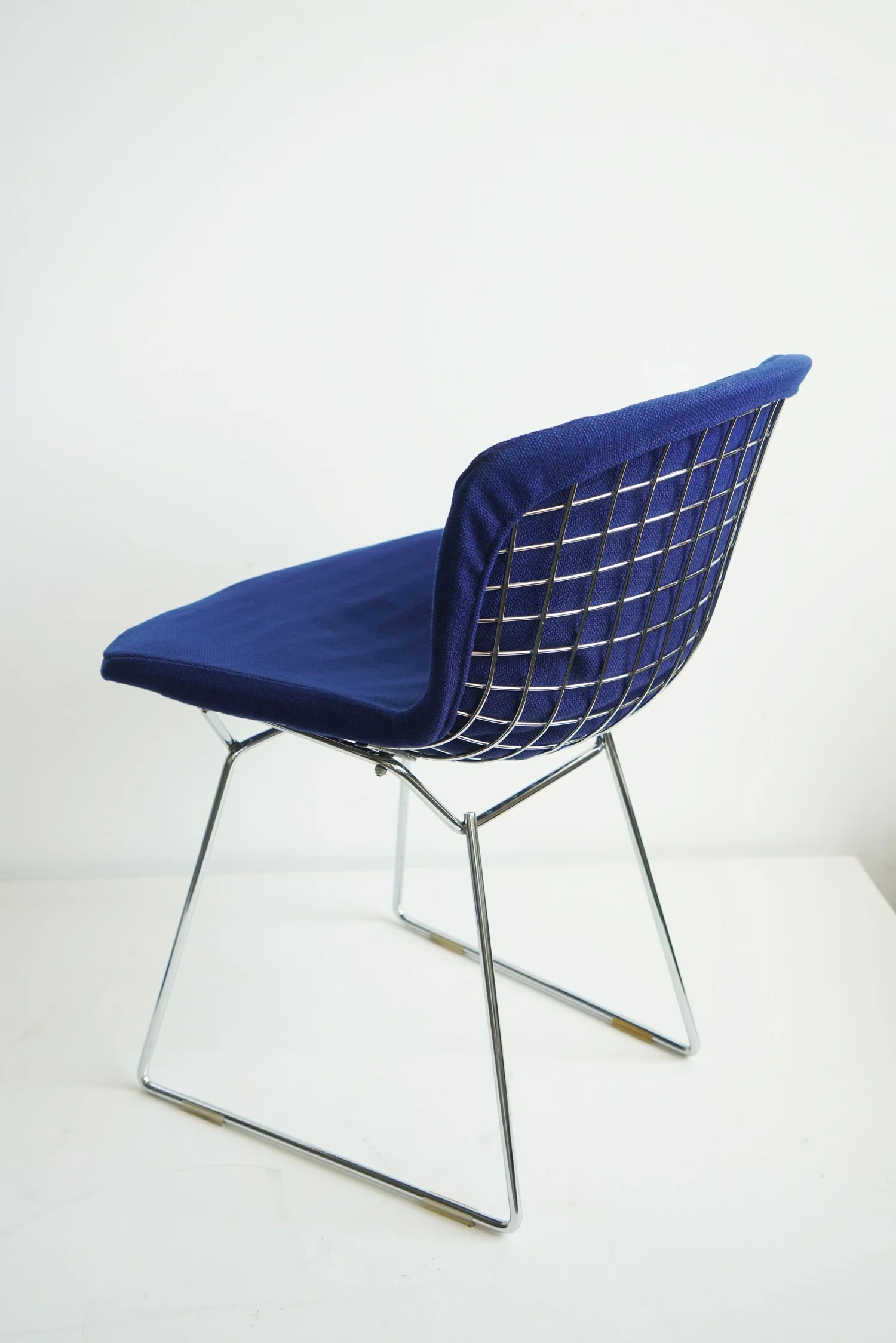 Harry Bertoia side chairs by Knoll with original blue upholstery 