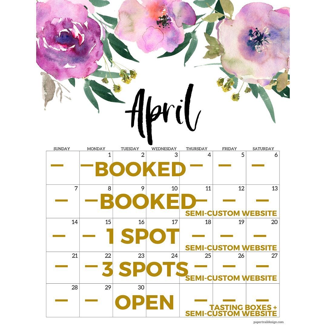 Spring is booking up! Get your inquiries in ASAP. We are also open for bookings in July and beyond, so if you have a wedding or other event in 2024 or into 2025, send us an inquiry via the link in bio! Swipe for current availability through June 2024